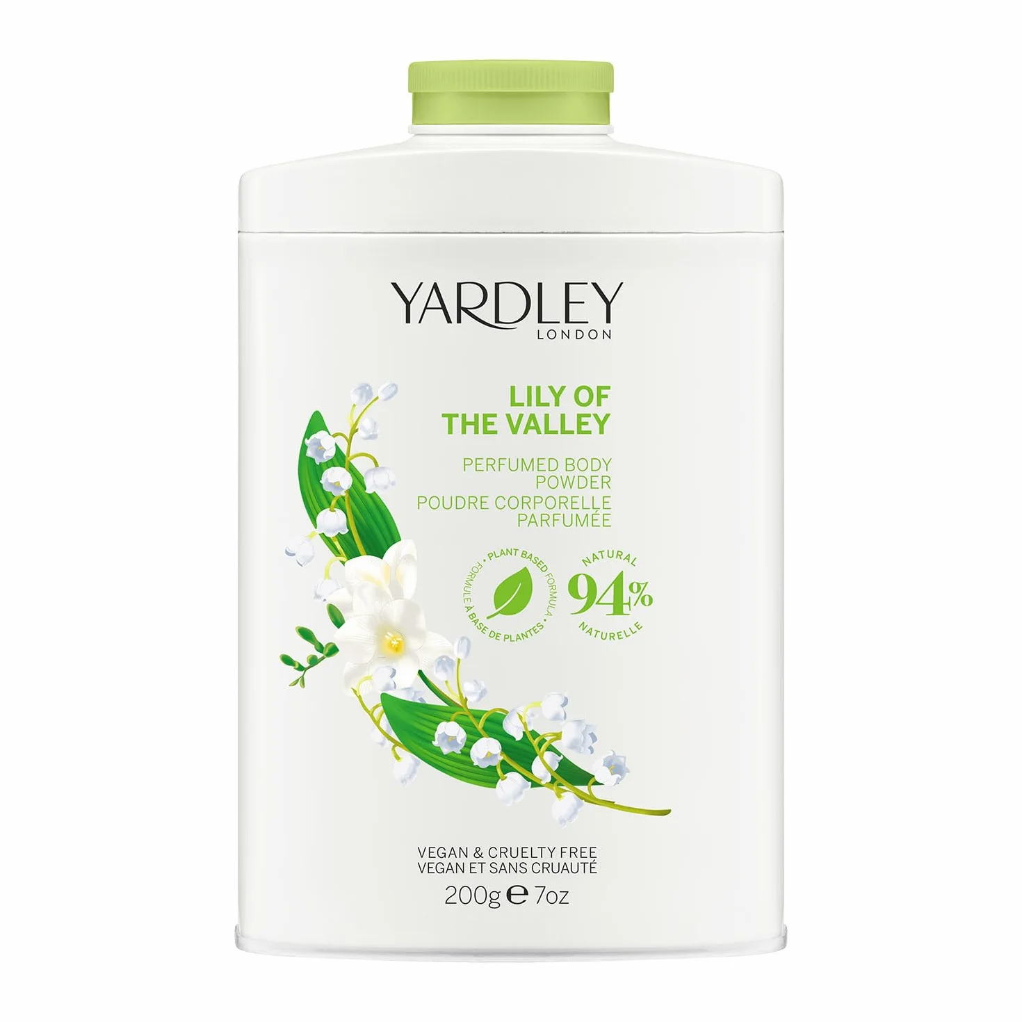 Yardley London Polvere per il Corpo Profumata al Mughetto, Talco da Donna per Aiutare a Controllare Gli Odori e Gli Sfregamenti, Polvere per il Corpo al Mughetto 200g