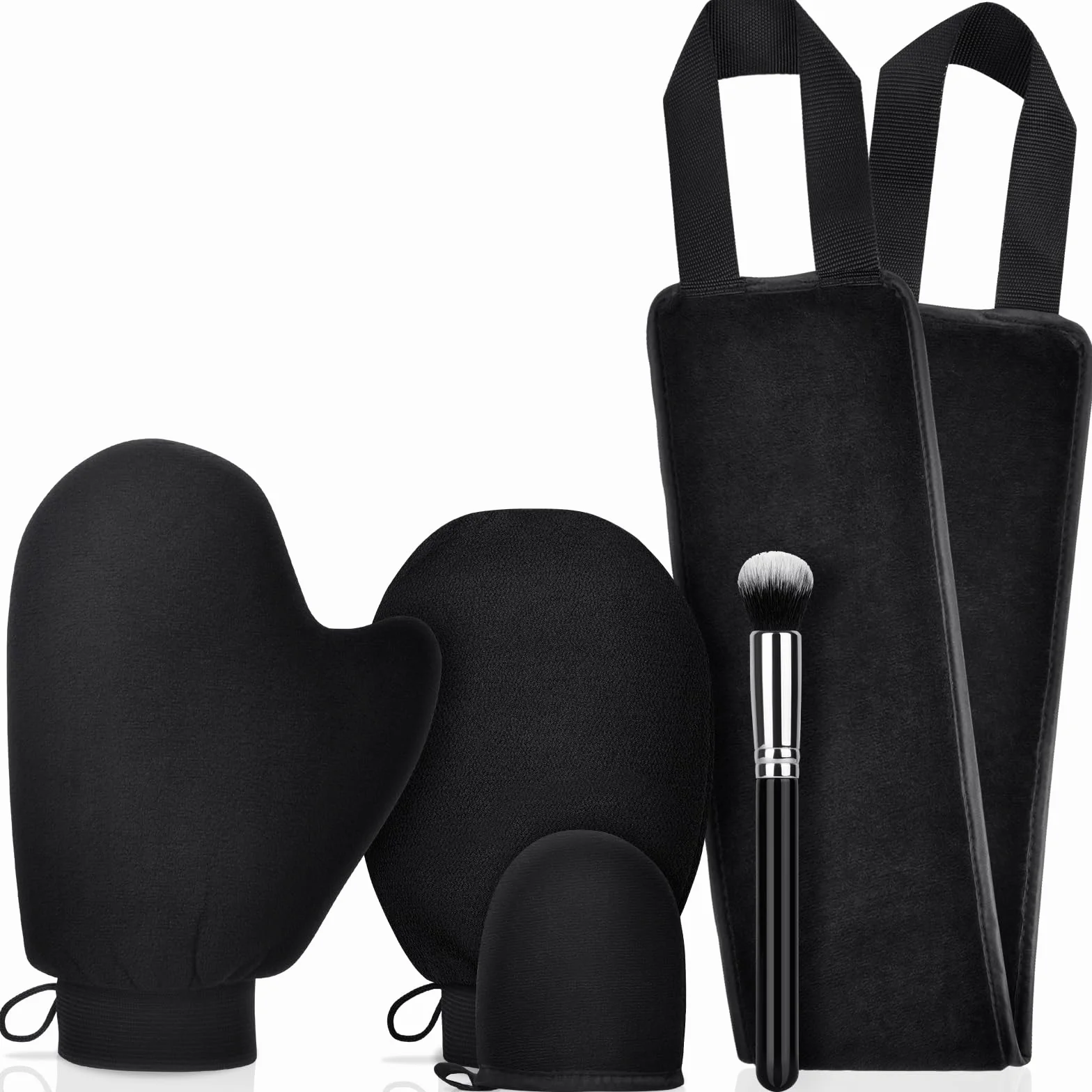 LOPHE Applicatore Abbronzatura, 5 Pezzi Autoabbronzante Guanti Applicatore per Lozione Posteriore, Doppia Faccia Applicatore per Guanti Riutilizzabili Lavabili, per Crema Abbronzante
