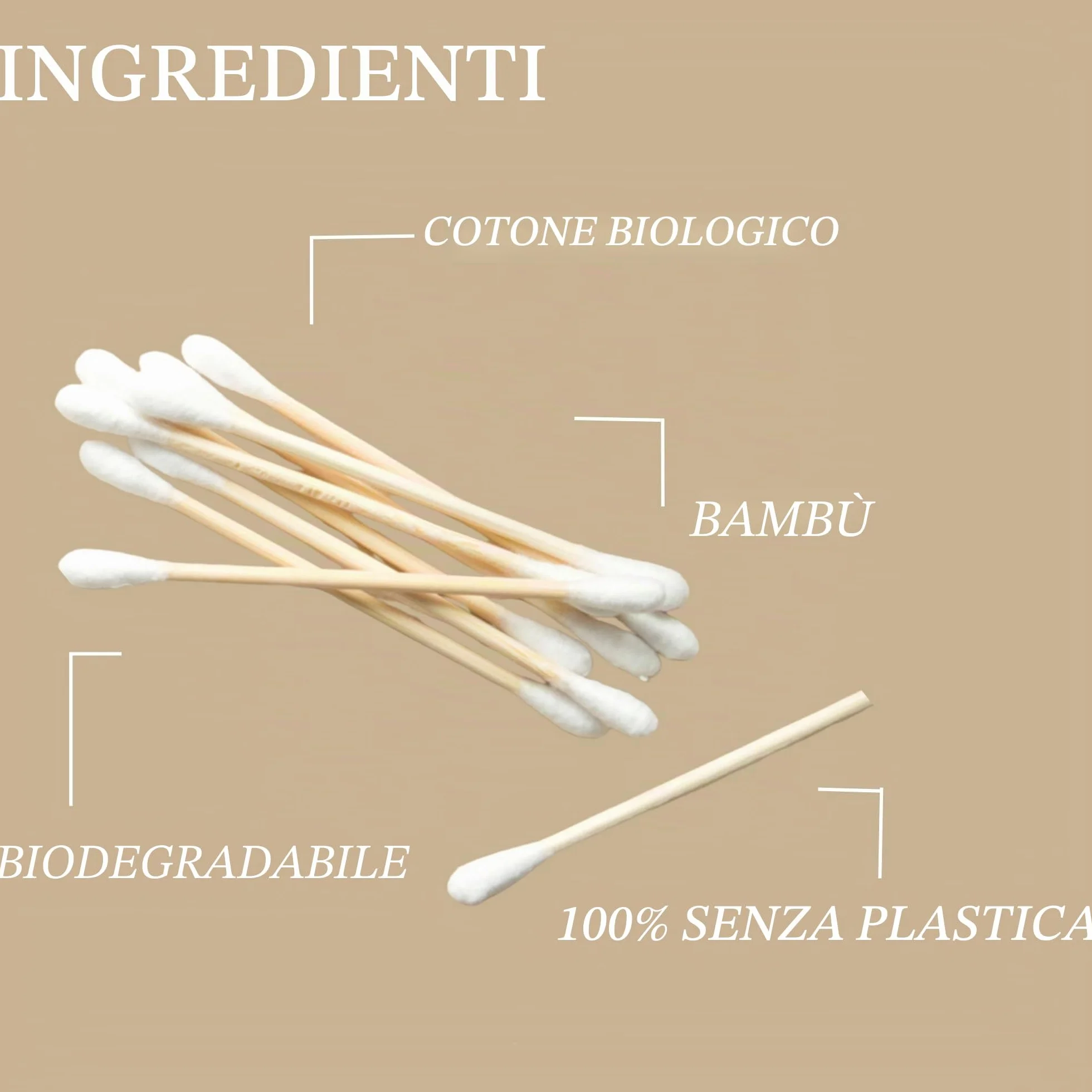 UpCircle Cotton fioc di bambù 200 pezzi biodegradabili sostenibili senza plastica