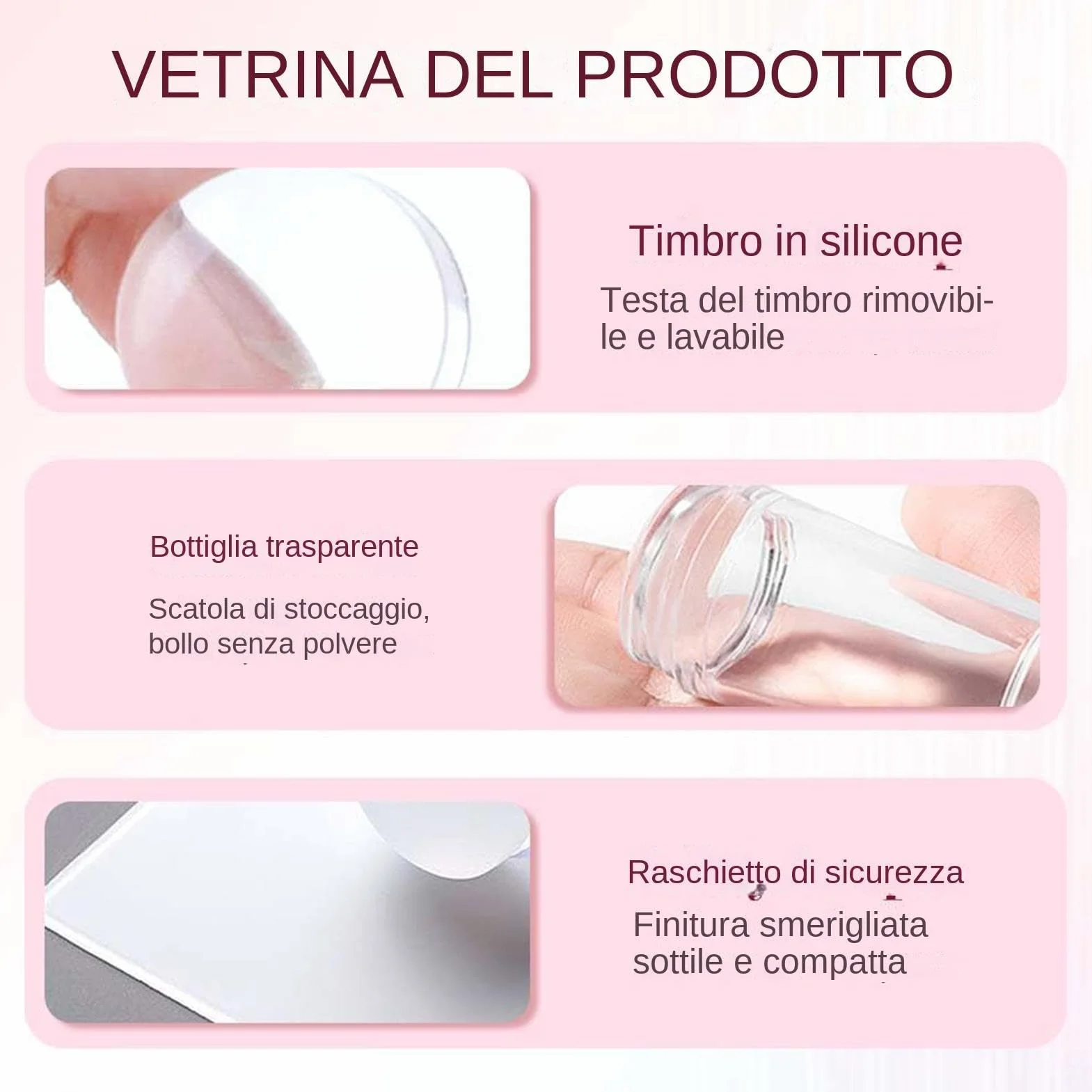 Kit Di Timbri Per Unghie Con Punta Francese In Silicone Stampo Per Unghie In Silicone Trasparente Strumento Di Stampa Per Nails Per Ragazze Manicure A Casa Salone D'arte Fai Da Te