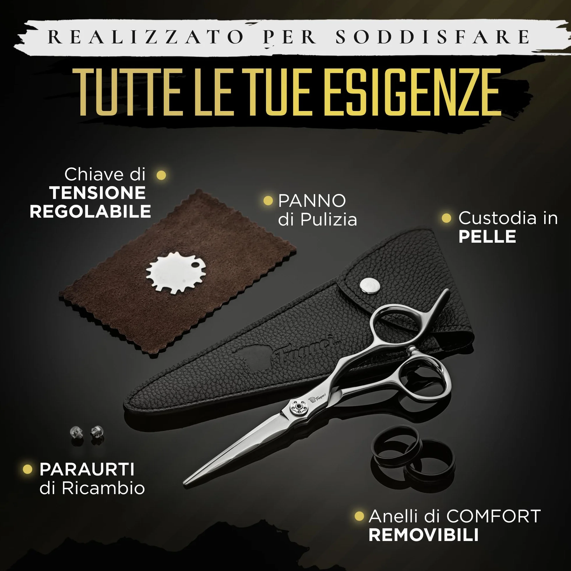 Fagaci Forbici Parrucchiere Professionali 5.5" Acciaio Giapponese per Tagli Ultraprecisi, Forbici Capelli Professionali Barbiere Lame Affilate Come Rasoi, Durata Estrema