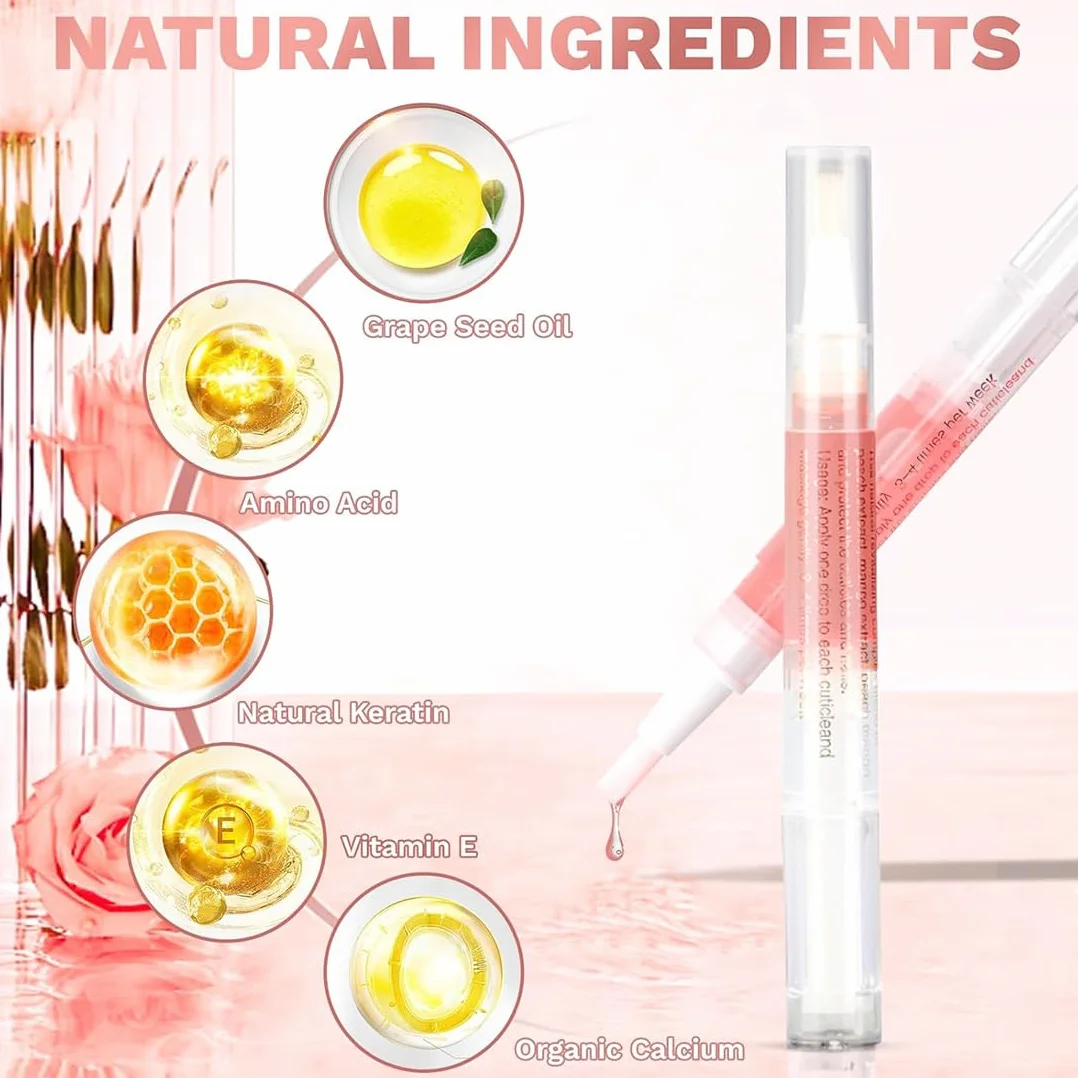 4 pezzi Olio per Cuticole e Unghie, Penne Nutriente per Unghie e Cuticole, Trattamento delle Unghie per Idratare e Nutrire in Profondità