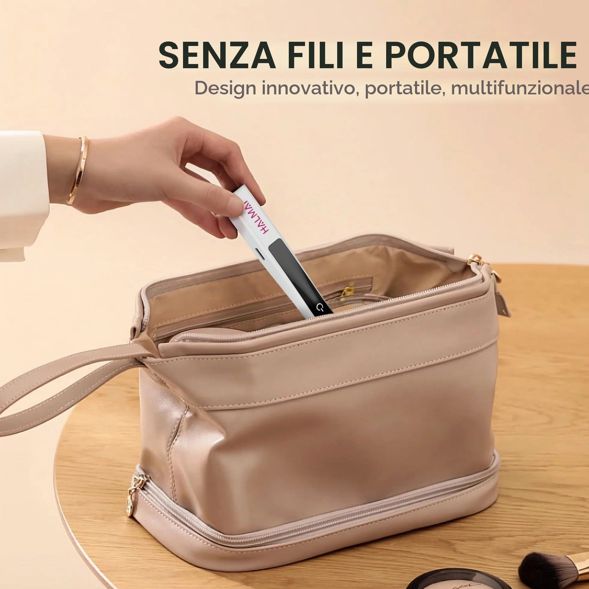 Halmai Lampada UV Portatile per Smalto Gel, Mini Luce Rossa LED, Asciuga Unghie USB Ricaricabile Senza Fili, Strumento per Manicure