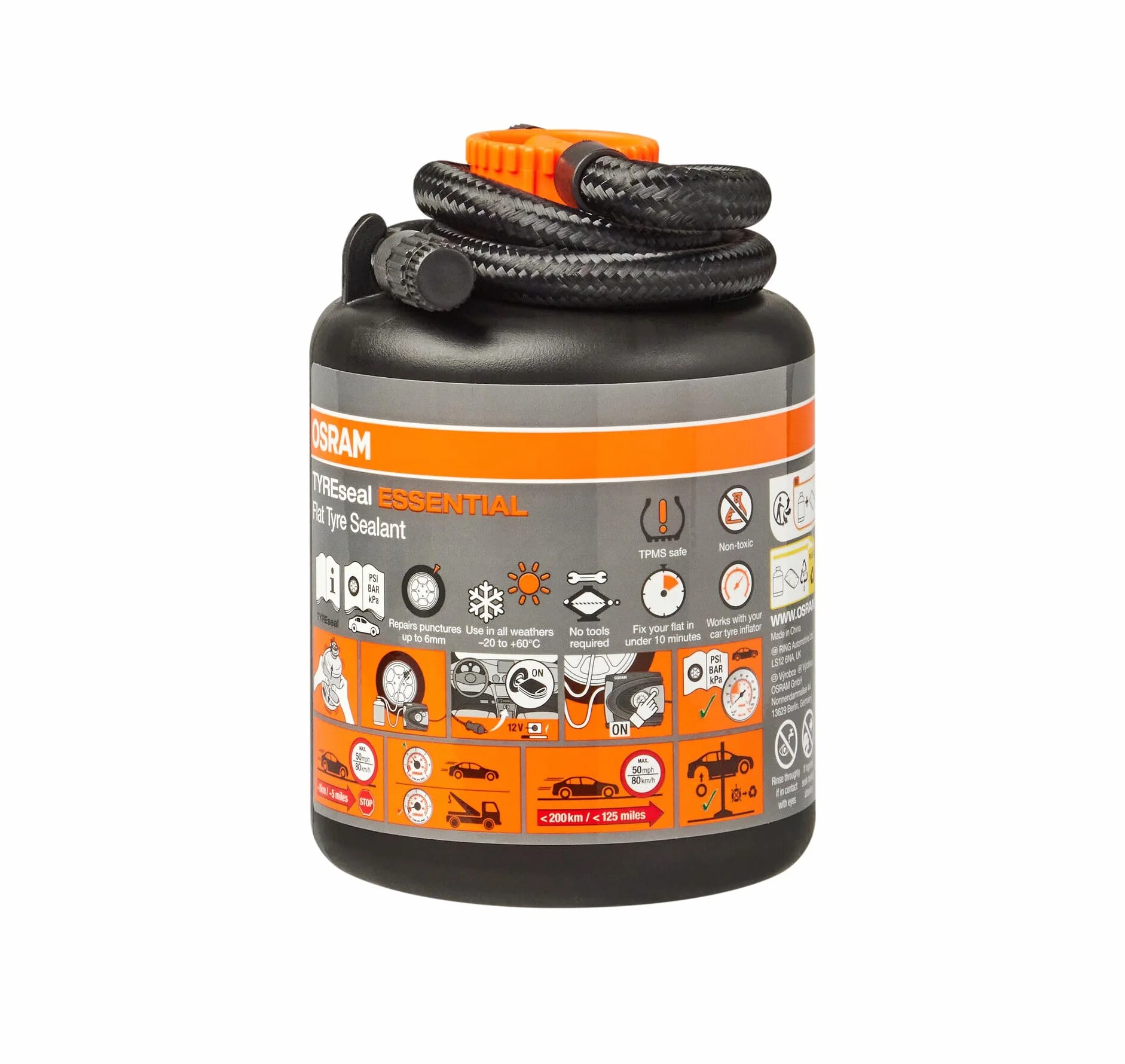 OSRAM TYREseal Essential flacone sostitutivo per Il sigillante per Pneumatici Originale, Realizzato Secondo Le specifiche OE, ripara forature Fino a 6 mm