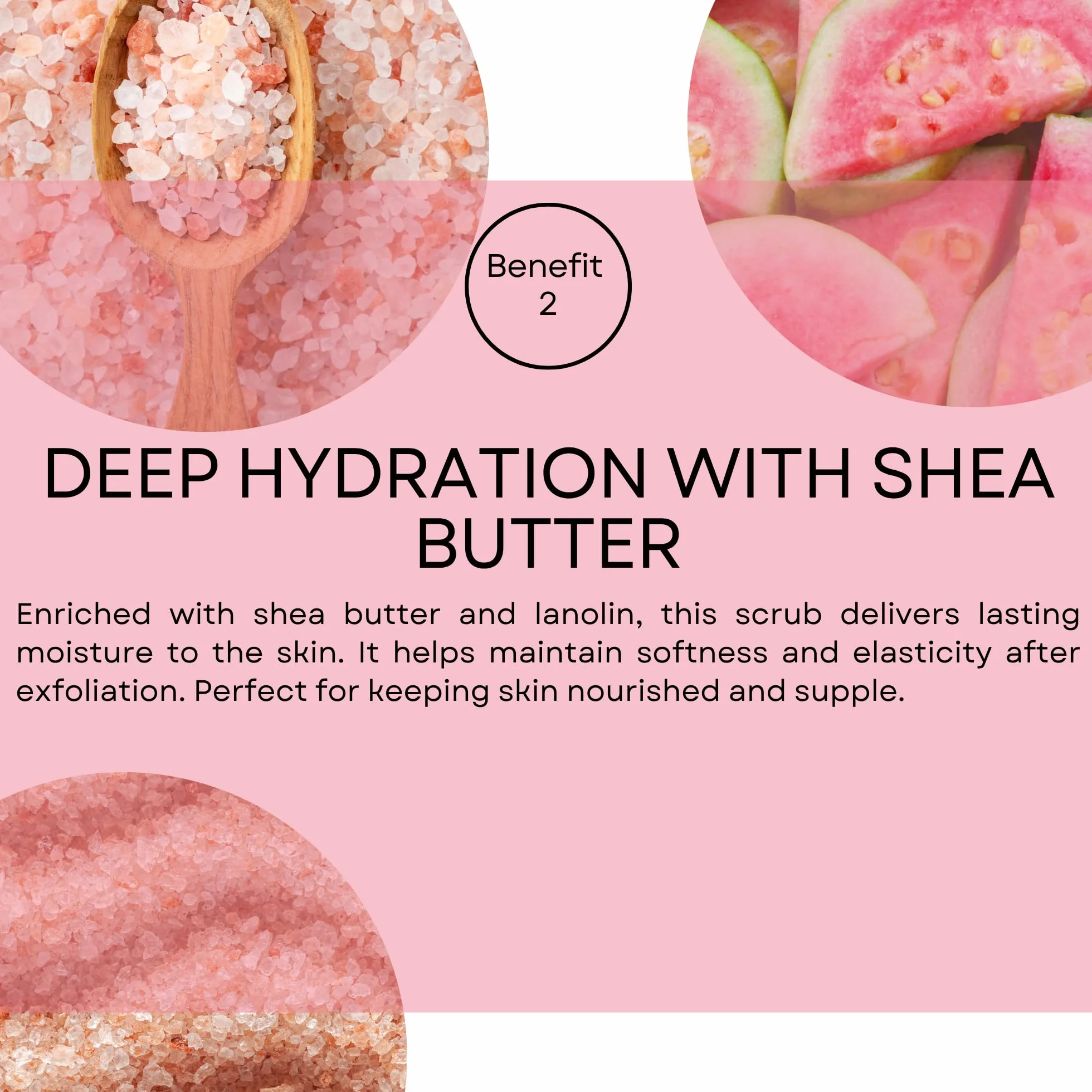 SNB - Scrub per il corpo professionale con sale dell'Himalaya e guava, 300 ml, cura naturale per la pelle liscia, con burro di karitè, scrub di sale idratante per uomo e donna