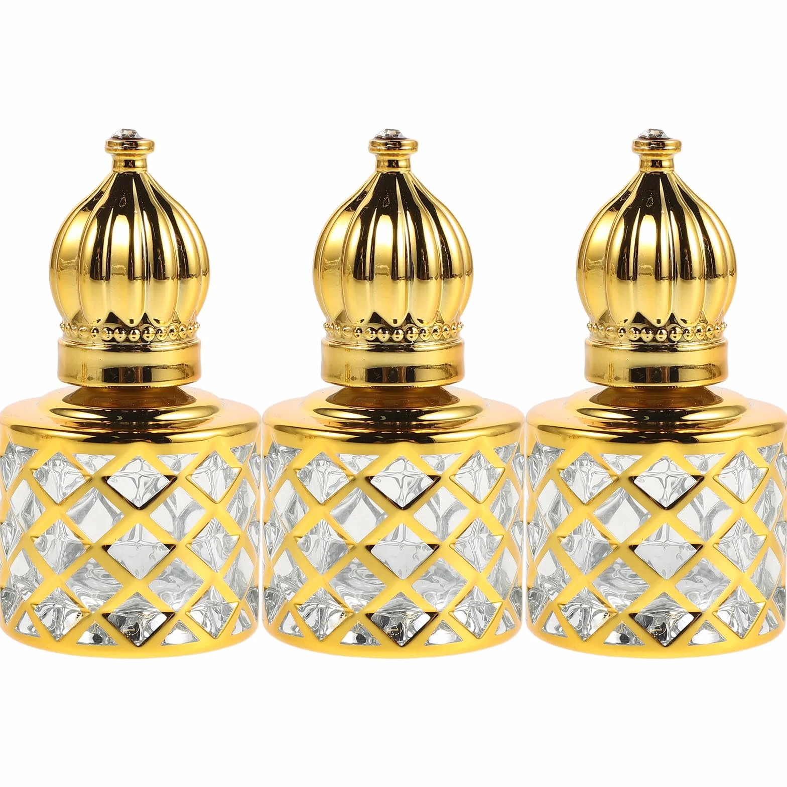 3 flaconi roll-on in vetro per profumo, 8 ml / 0,27 oz, flaconi roll-on ricaricabili per profumo, contenitori portatili -on per oli essenziali, ideali per i viaggi, stile 2