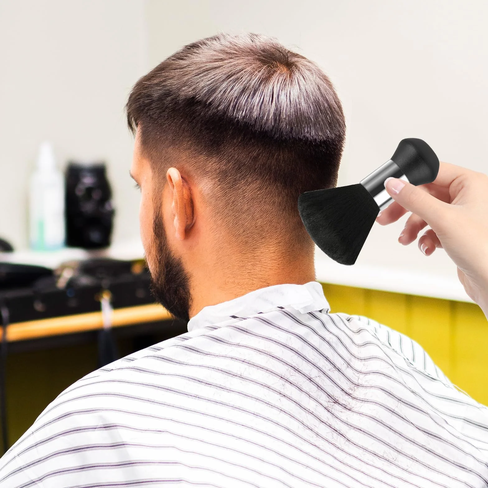Pennello Parrucchiere,3 PCS Spazzole da Taglio per Capelli Set di Pennelli per il Collo Spazzola per il Collo per la Pulizia dei Capelli e la Rimozione Della Polvere Nel