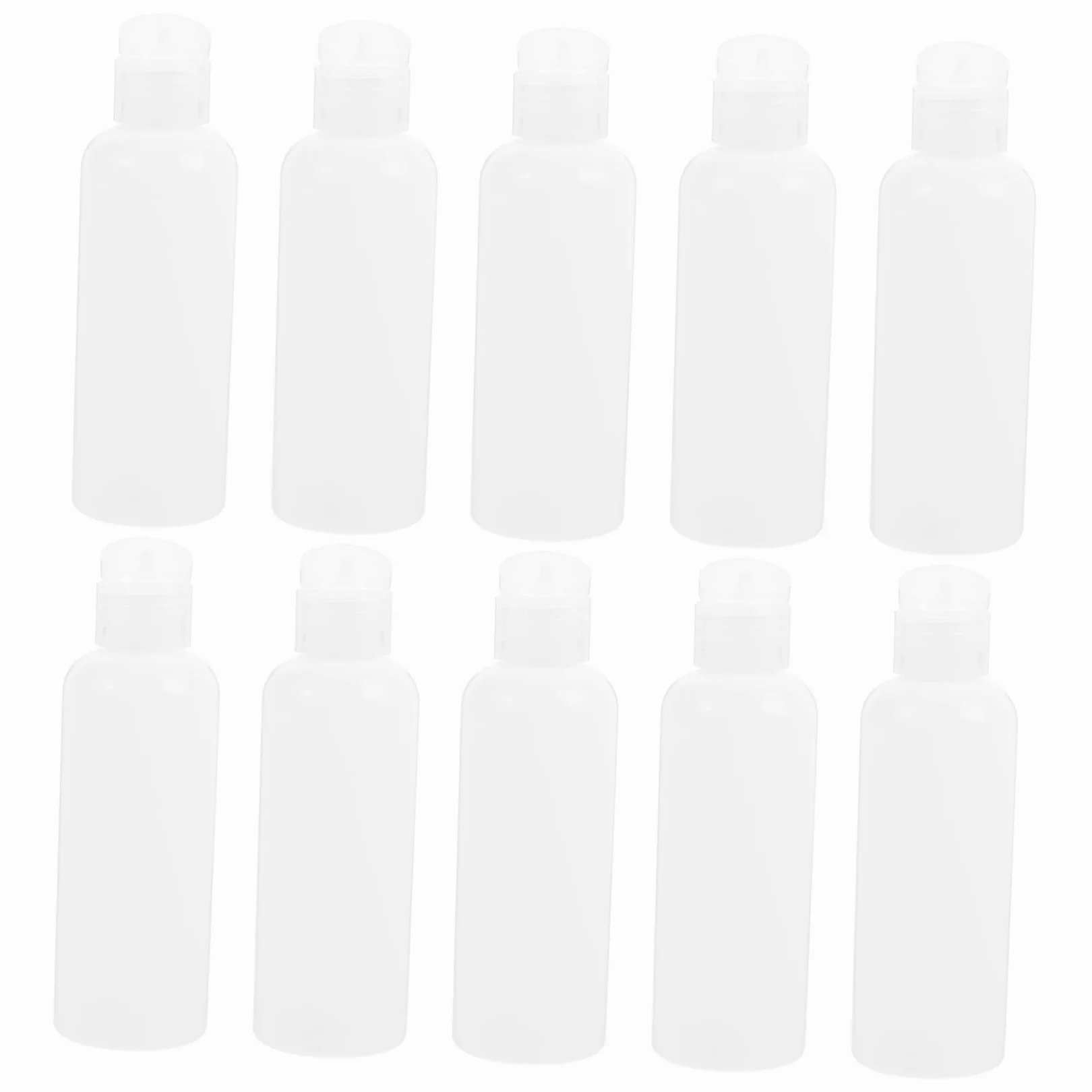 WOONEKY 50 Flaconi da Viaggio Ricaricabili 100ml in Pe Bianco, Contenitori per Lozioni Chiusura a Scatto, Compatti di Perdite
