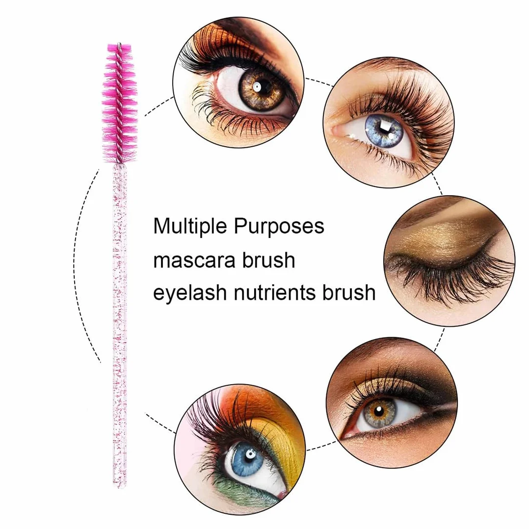 Set 50PCS Monouso Pennelli Lip Gloss + 50PCS Pennelli Scovolino Ciglia Monouso - Strumenti trucco per labbra e occhi.