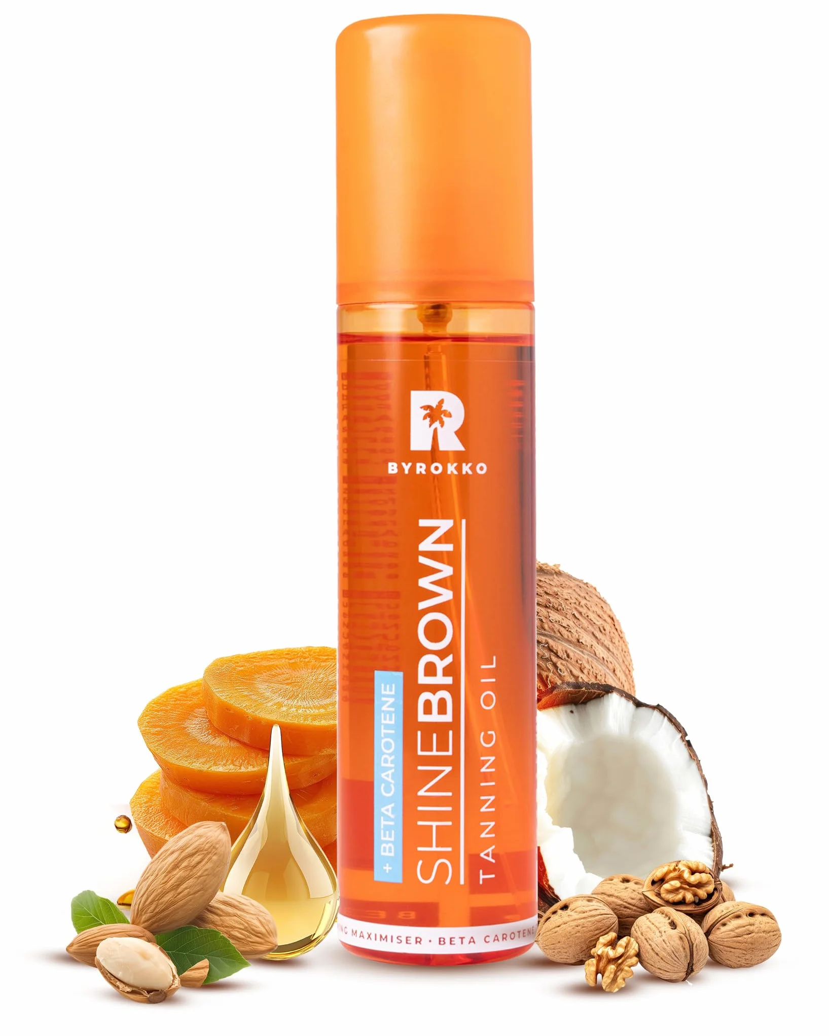 BYROKKO Shine Brown Beta Carotene Abbronzante Gel 200 ml Crema Naturale per Lettino Abbronzante