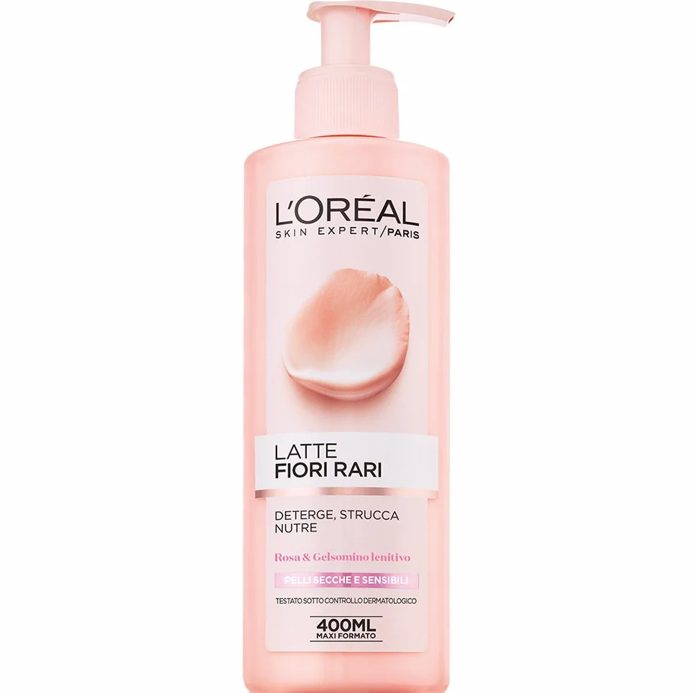 L'Oréal Paris Fiori Rari Latte Struccante per Pelli Secche e Sensibili, 400ml