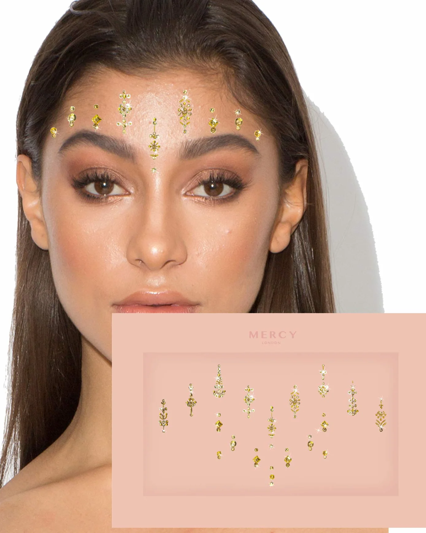 Priyanka Gold Bindis ✮ Mercy London, gioielli indiani per il viso, in oro, argento, confezione multipla