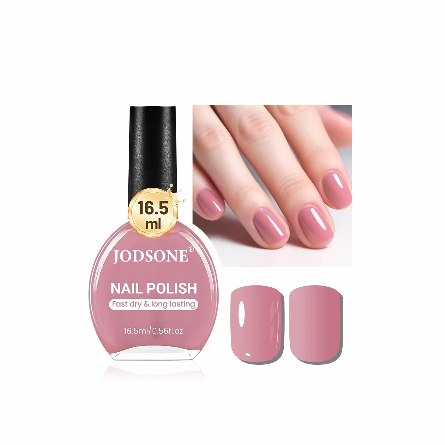 JODSONE Smalto per unghie Dusty Rose 16,5 ml, rosa chiaro, asciugatura rapida, lunga durata, nail art