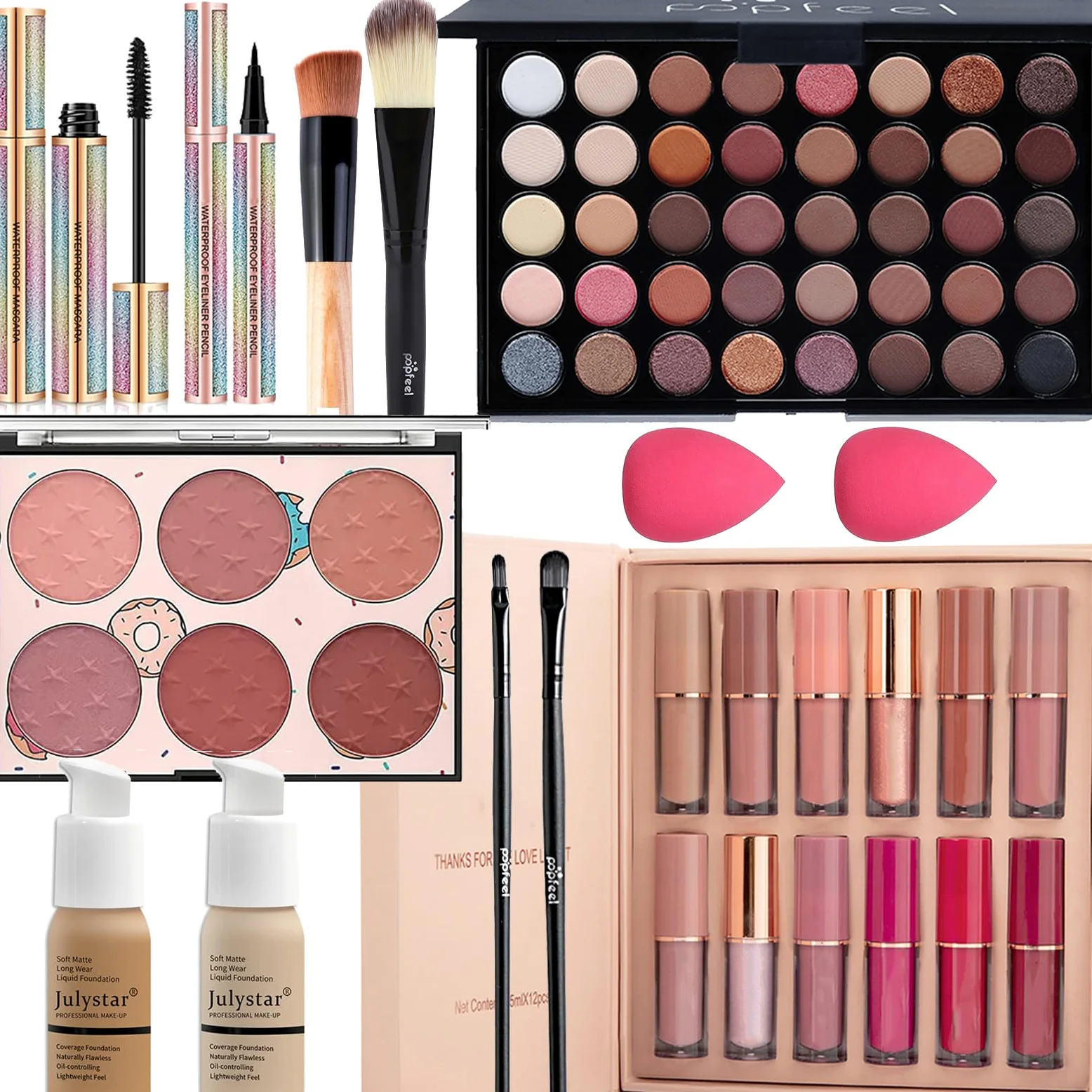 Joyeee Set di Trucchi Completo, Kit trucchi Donna Adolescenti Ragazza, Make up Set Regalo con Palette di ombretti Rossetto Mascara Blush Fondotinta Eyeliner Pennello