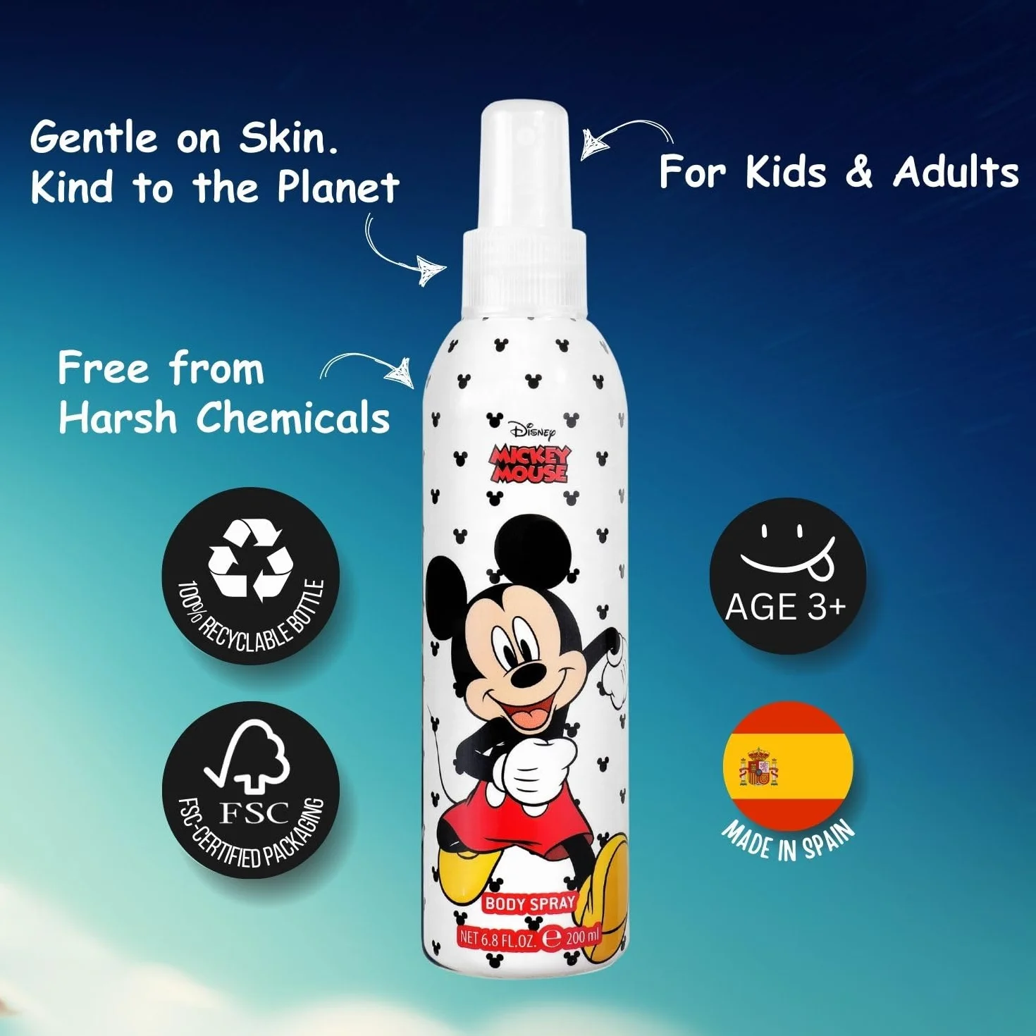 Mickey Colonia Fresca Spray 200ml Vaporizador