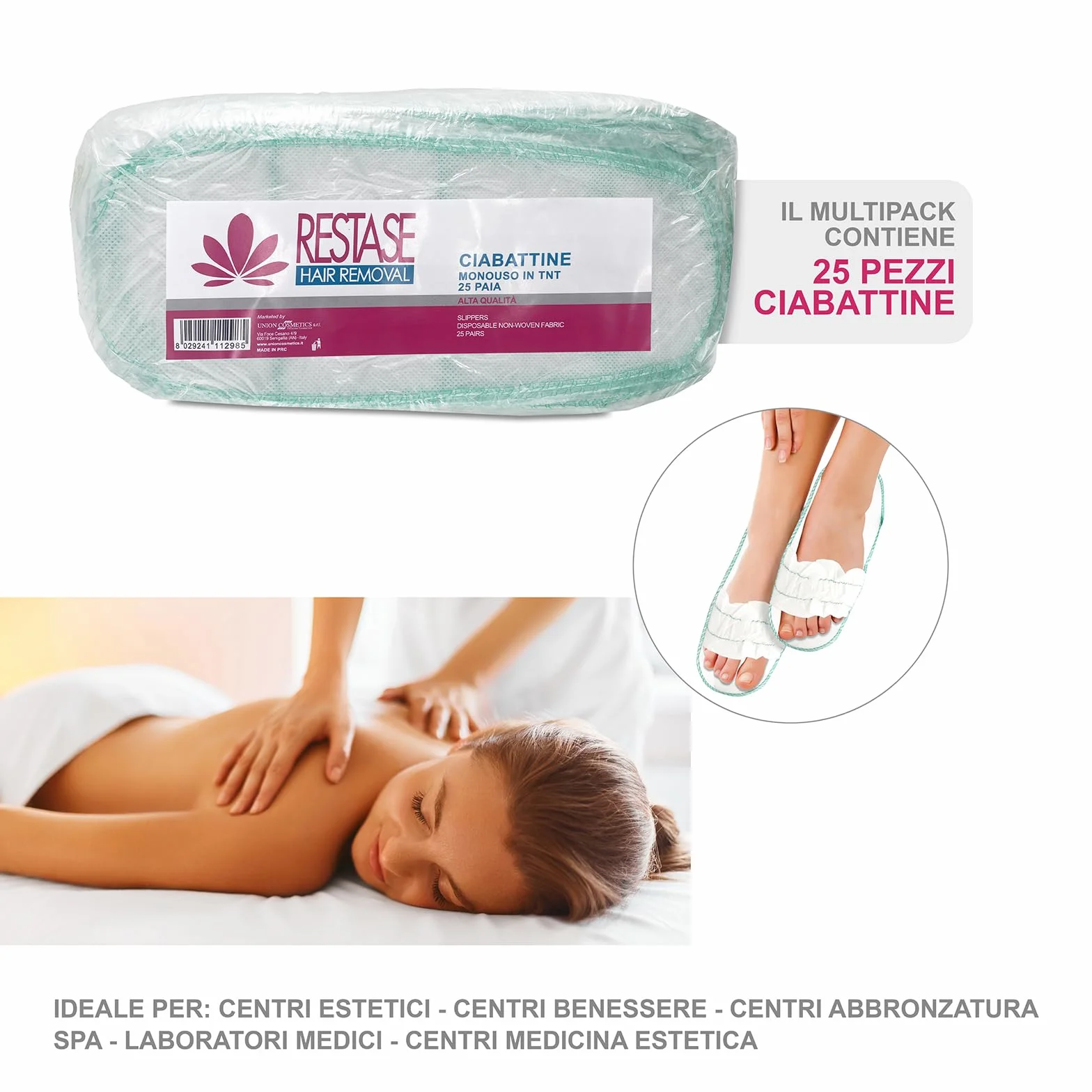 Ciabattine Monouso Tessuto Non Tessuto 25 Paia RESTASE