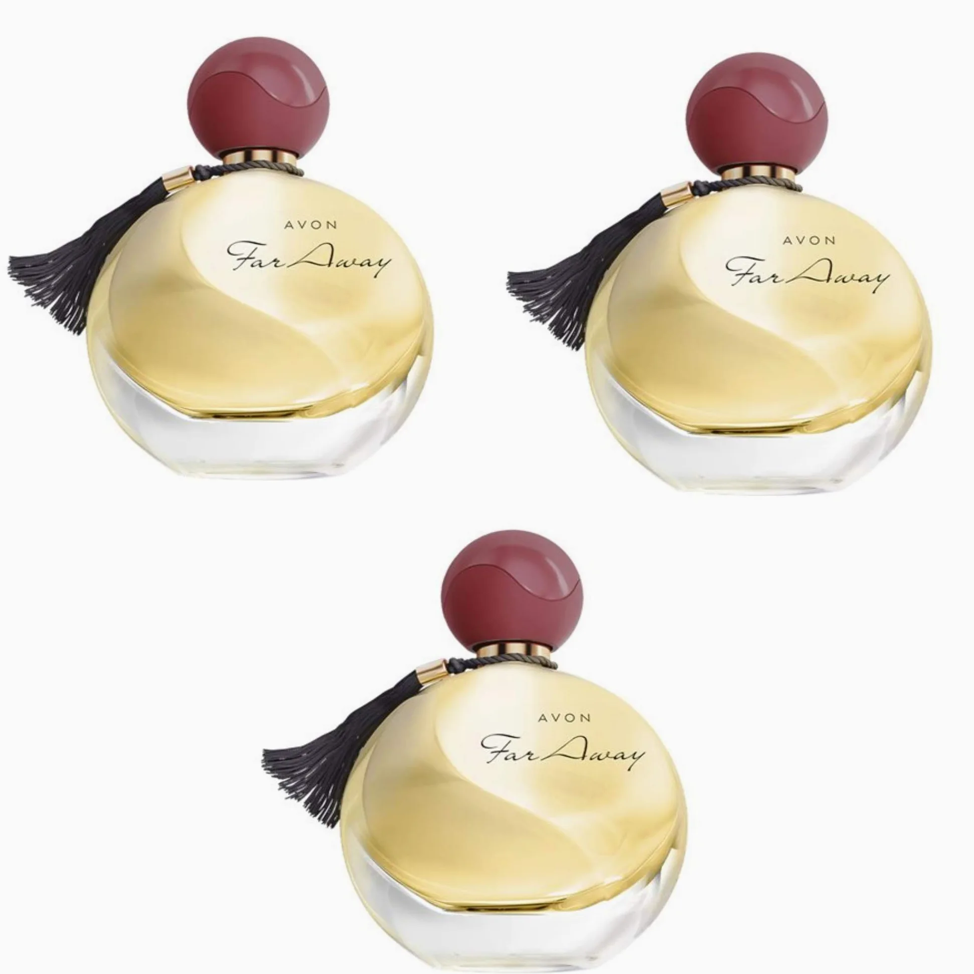 Avon Far Away Eau de Parfum spray, confezione da 3, floreale, orientale, vaniglia e muschio