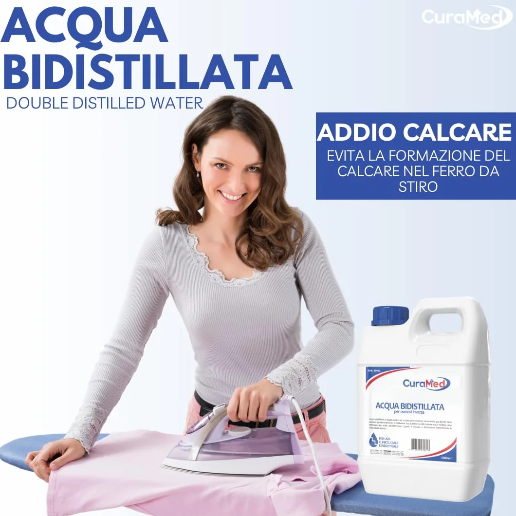 Cura Farma Acqua Bidistillata 5lt Tappo A Vite Sigillo di Sicurezza Originale