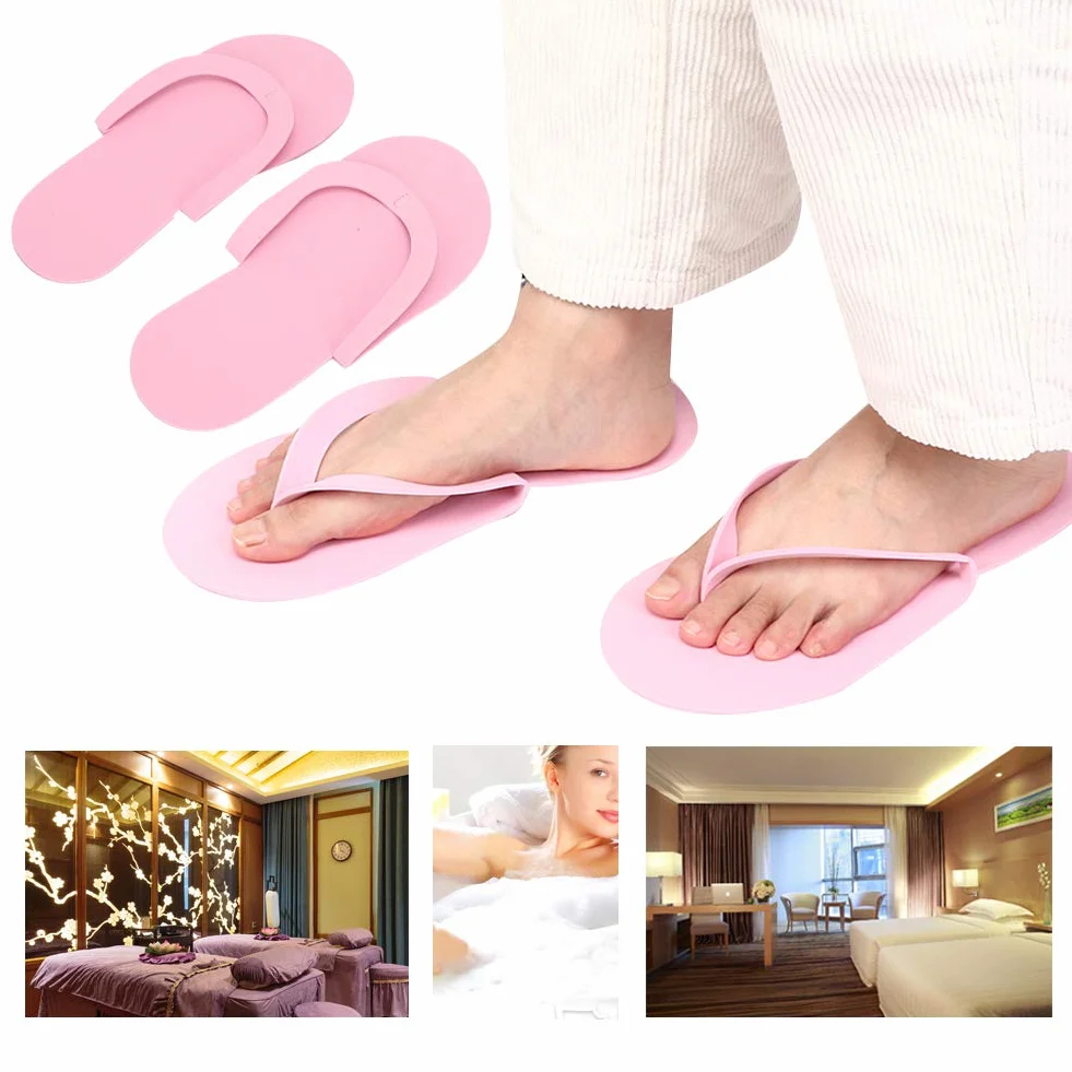 12 paia di infradito usa e getta, infradito spa, pantofole monouso per pedicure infradito nail art pantofole portatili spessore 3 mm per hotel centro spa viaggio al coperto 42(Rosa)