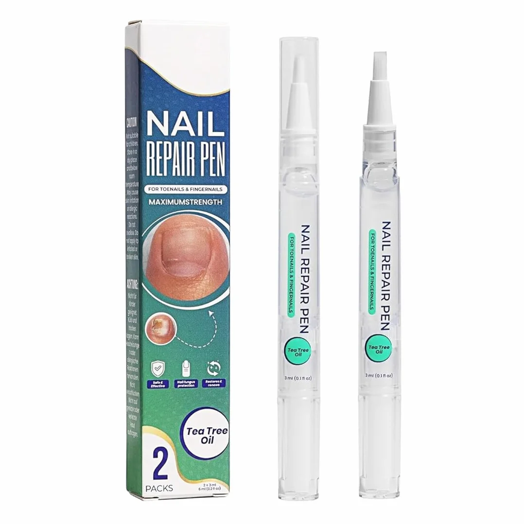 Penna per la cura delle unghie Tea Tree Oil, formula a base vegetale, si prende cura delle unghie danneggiate, confezione da 2, soluzione per la salute delle unghie