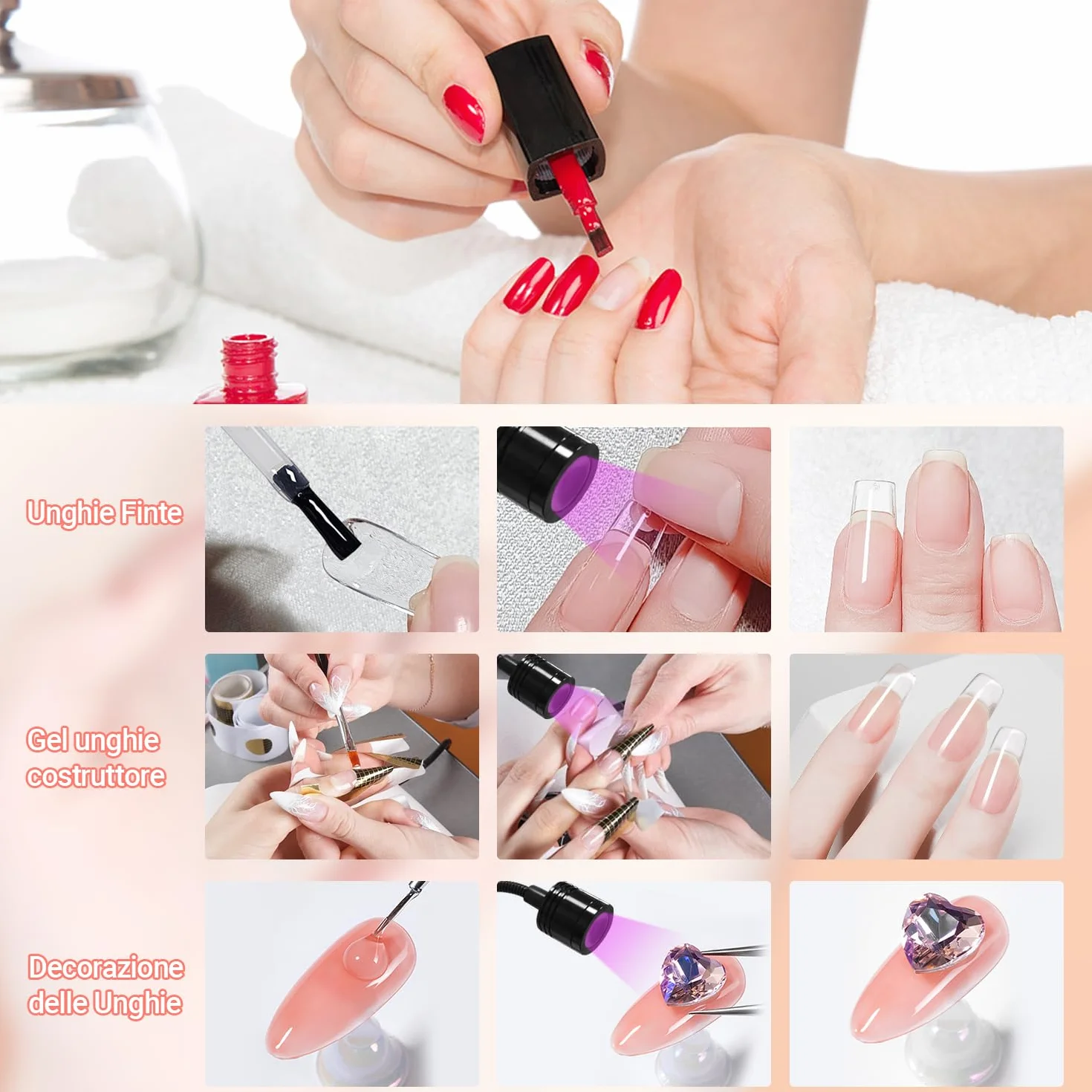 Lampada Unghie LED UV Professionale,5W Lampada a LED UV per Manicure,Mini Lampada UV professionale per Asciugatura Unghie a Clip,Lampada UV per Colla,Unghie Finte,Gel Ricostruzione Unghie