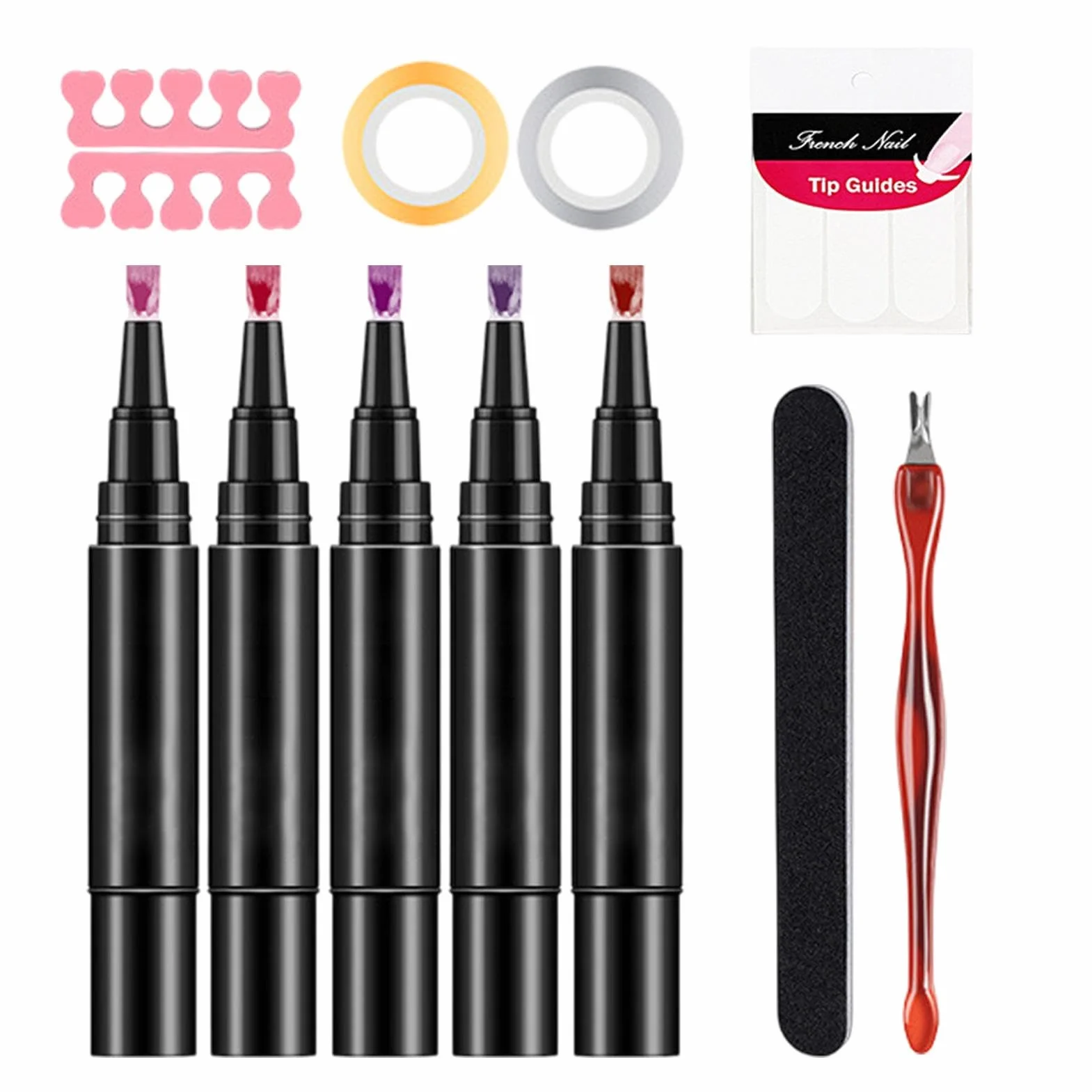 Set Di Per Smalto Per Unghie - Set Di Smalto Per Unghie | Pensi Di Smalto Per Unghie 5x, Strato Superiore Di Base Di Gel, Kit Di Smalto Gel Adatto Per La Casa, Sale