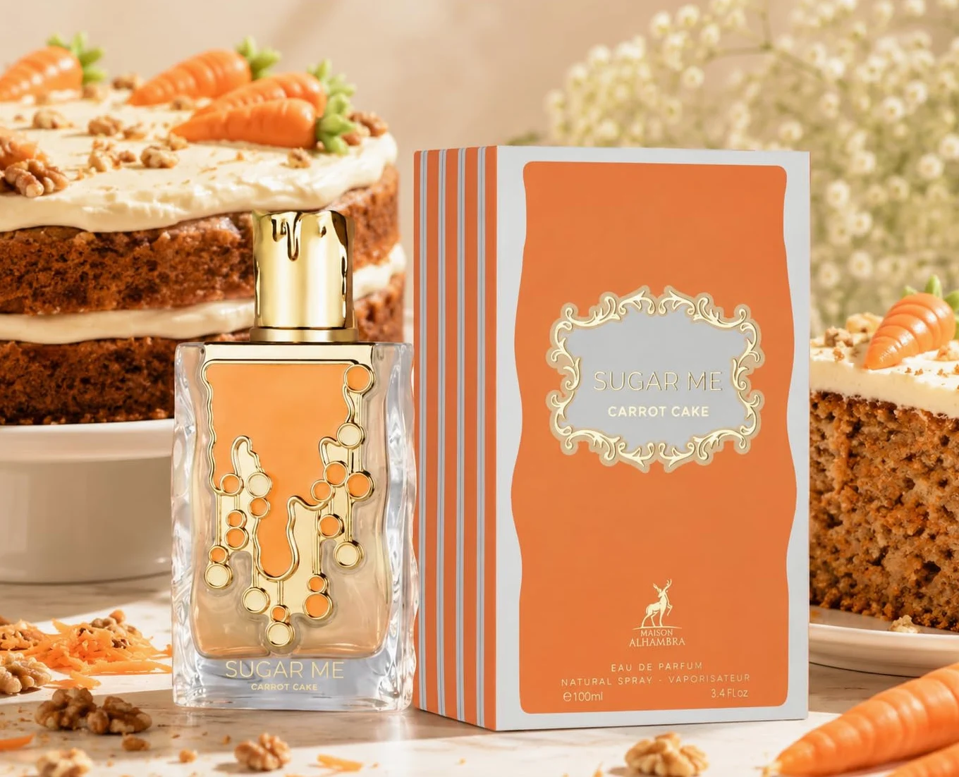SUGAR ME CARROT CAKE Eau de Parfum Donna 100ml - Profumo Donna Arabo Dolce Persistente + Campioncino 5ml Omaggio