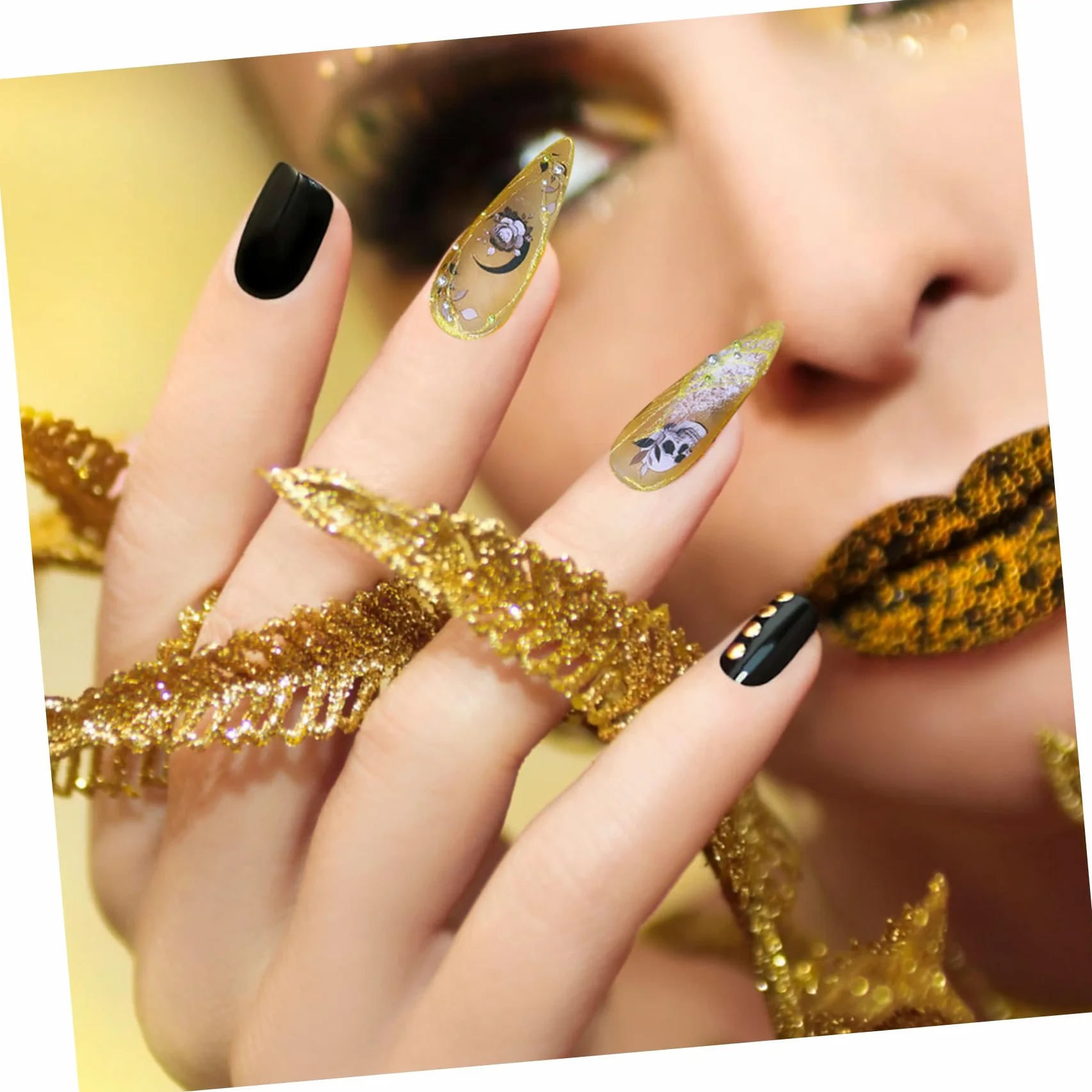 4 Set Adesivi Per Unghie Fiori Nail Art Decal Per Decorazioni Eleganti Per Feste E Speciali Adatti Donne E Ragazze 10 Fogli*4