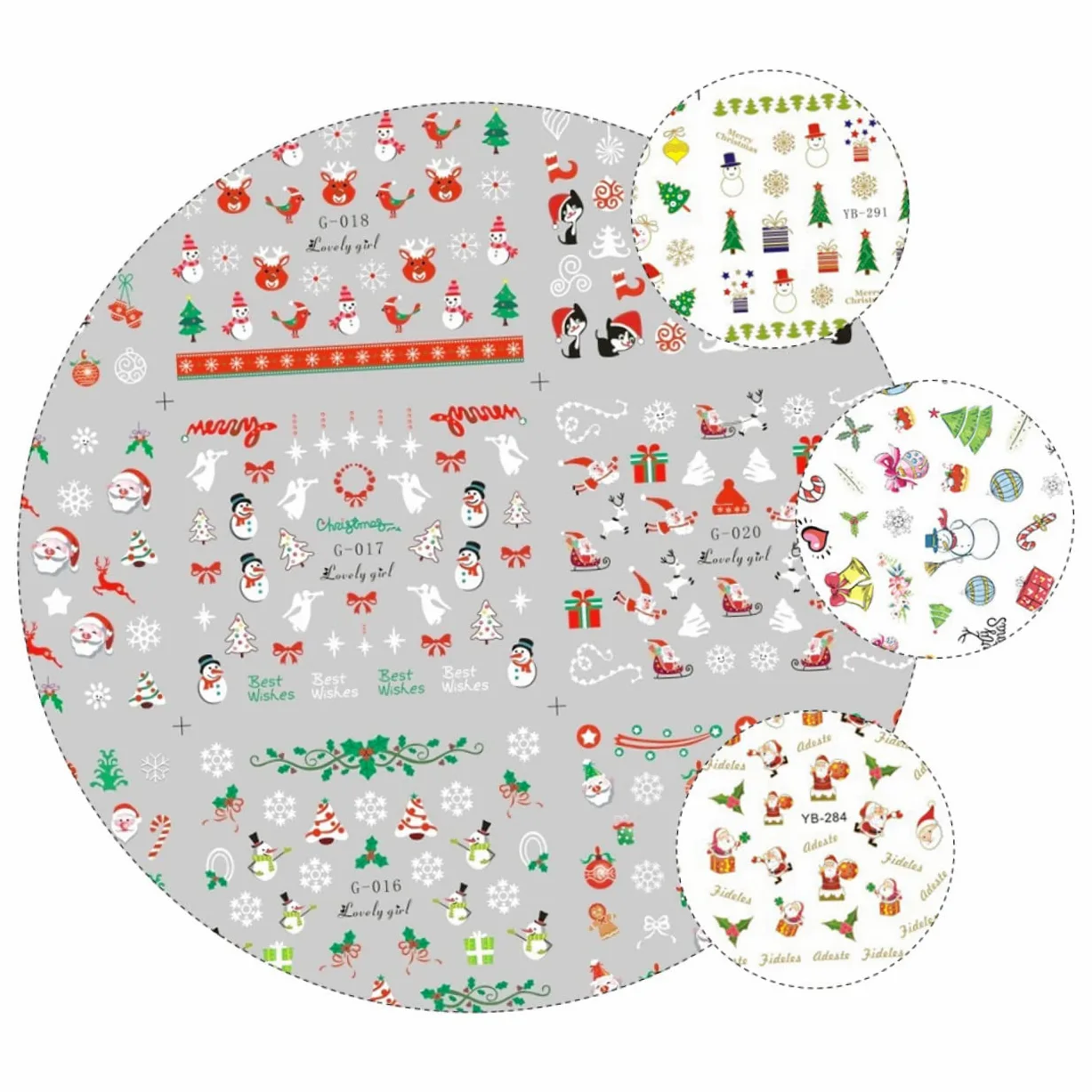 FOMIYES 3 Set Adesivi Natalizi Adesivi Per Punte Natalizie Per i Orecchini i Per Unghie i Per Unghie i Forniture 48 fogli * 3