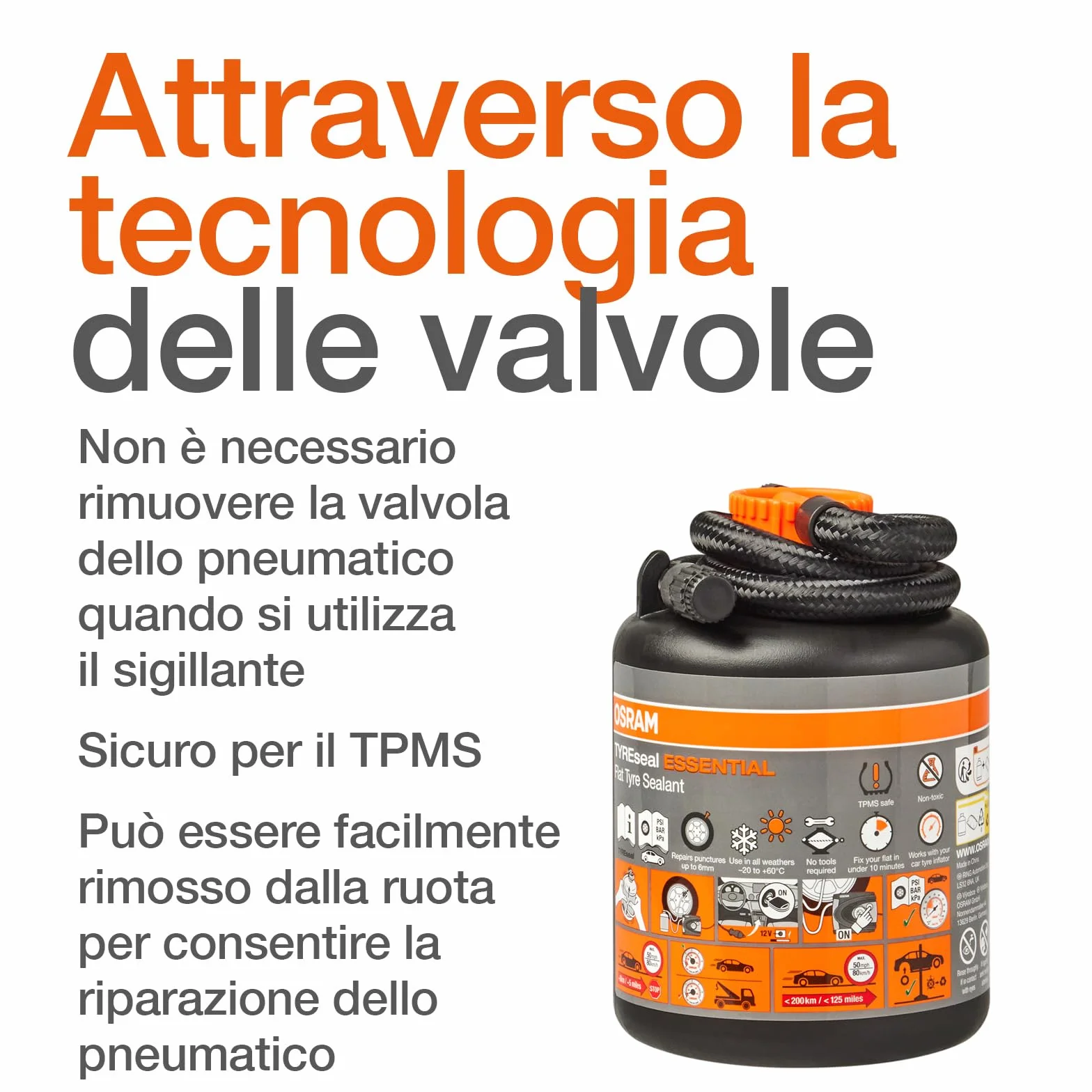 OSRAM TYREseal Essential flacone sostitutivo per Il sigillante per Pneumatici Originale, Realizzato Secondo Le specifiche OE, ripara forature Fino a 6 mm