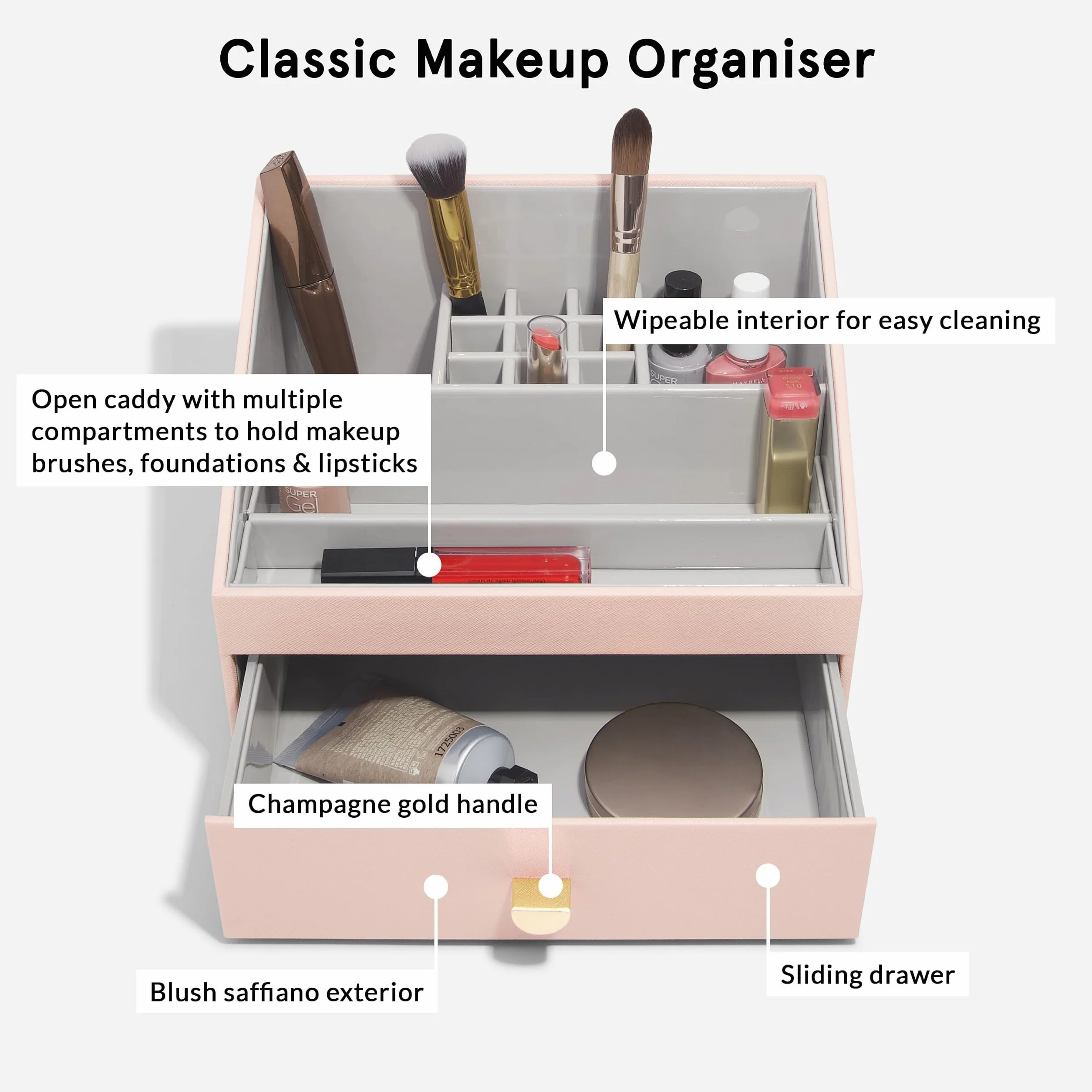 Stackers Blush - Organizer per trucco rosa