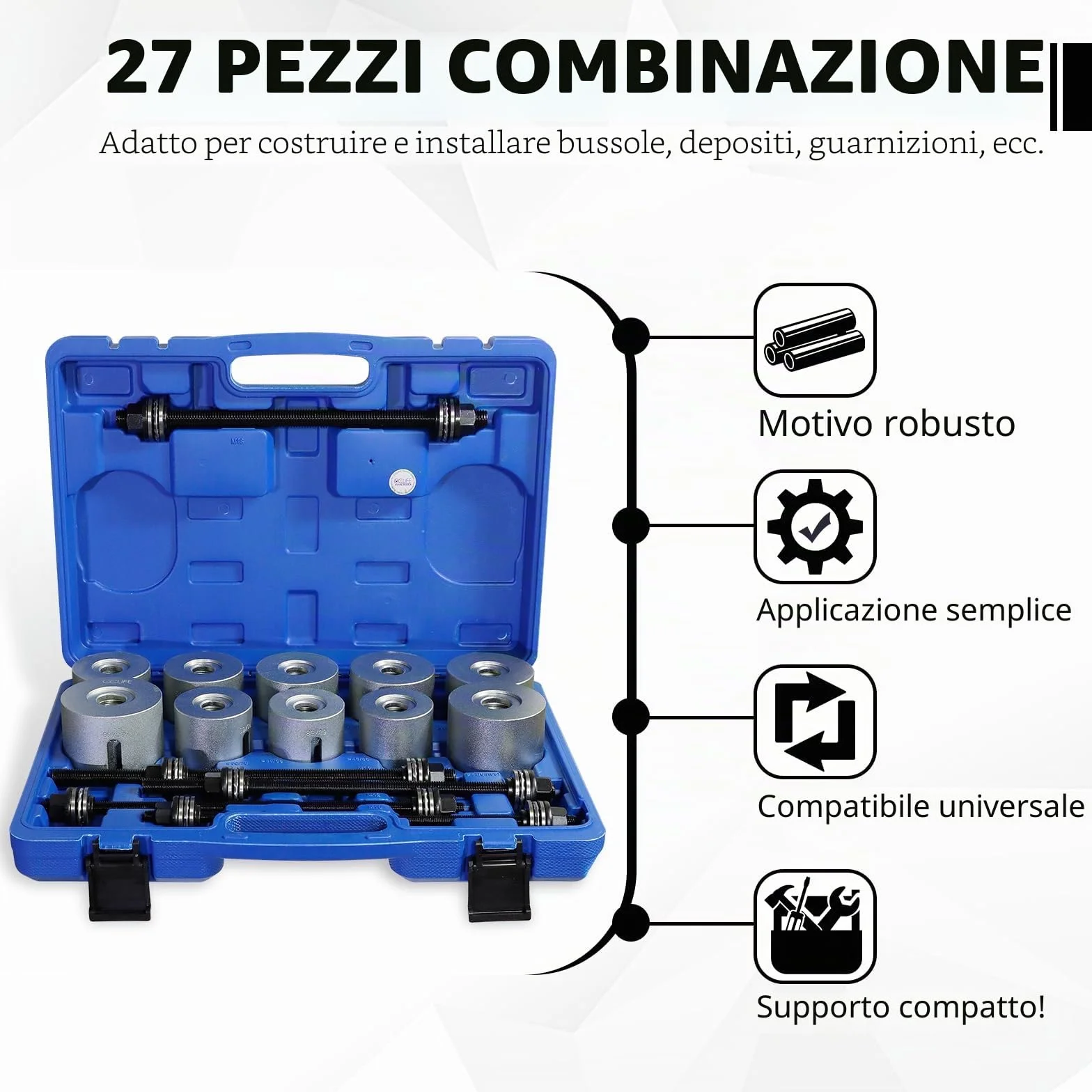 CCLIFE 27 Pezzi Utensile per Cuscinetti e Boccole Estrattore Cuscinetti Ruota