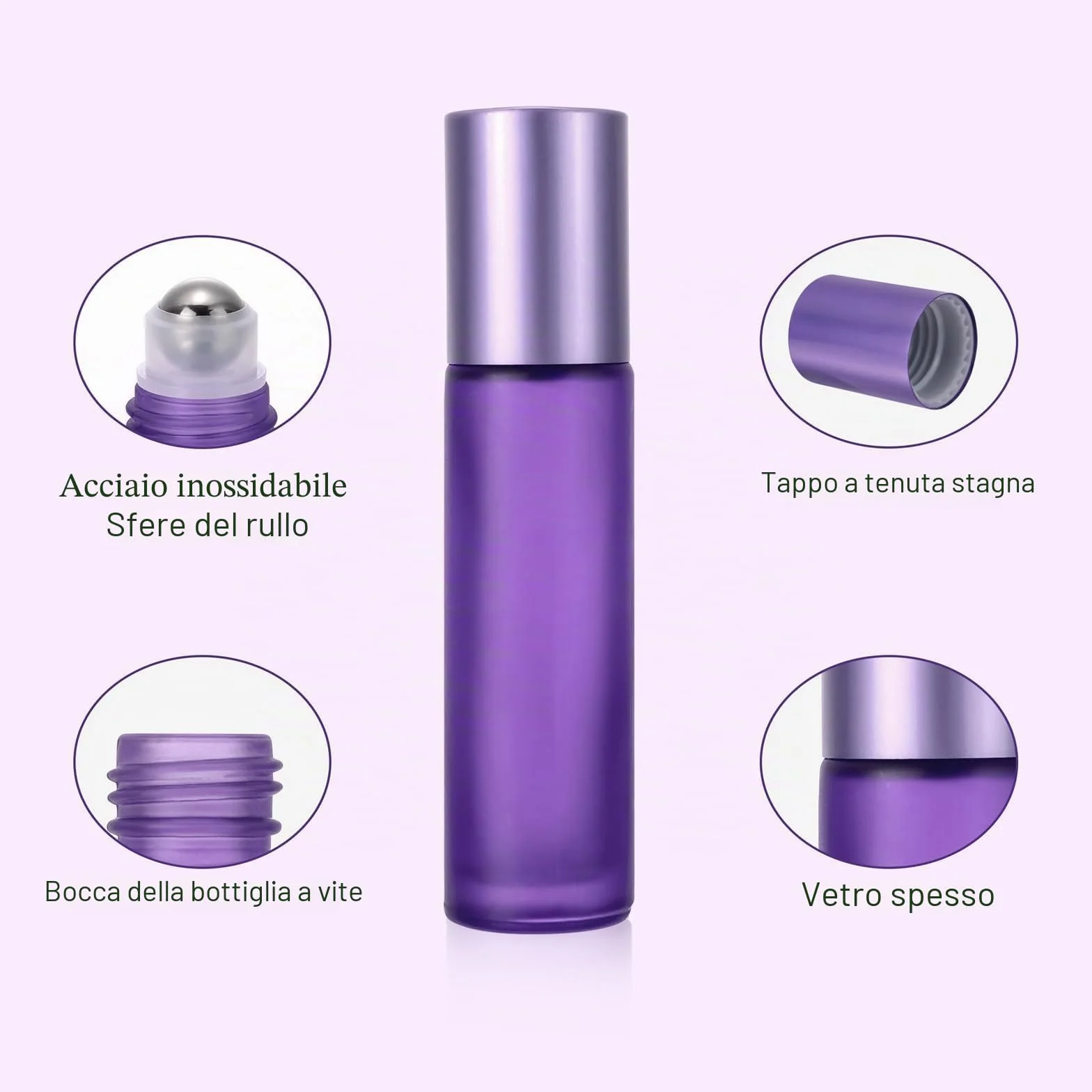 8 Pezzi 10ML Bottiglie Colorate a Rullo in Vetro Spesso, Rotolo di Vetro Vuoto,con Sfere a Rullo in Acciaio Inossidabile,per Oli Essenziali,Oli Profumi,Cosmetici,Massaggi