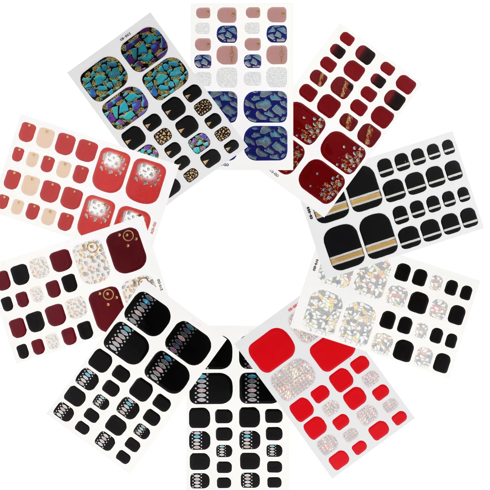 3 Set Di Adesivi Per Unghie Per Nail Art Bellissimi Adesivi Per Donne E Ragazze 12 Pezzi * 3