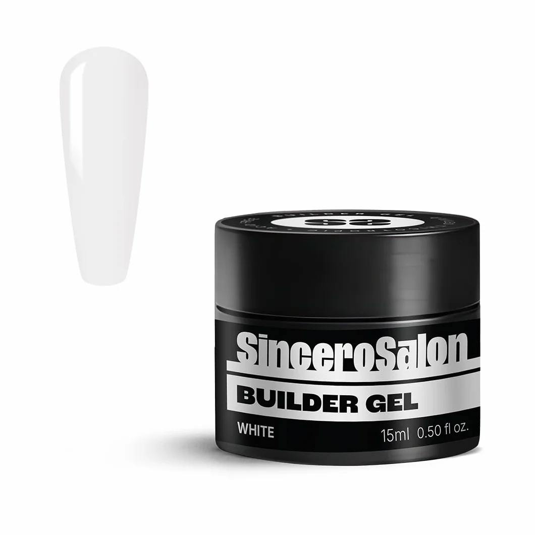 Sincero Salon Gel Costruttore per Unghie Alta Densità White 15ml UV LED