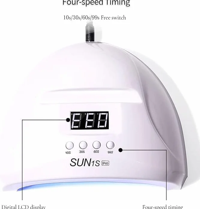 SQUADO Lampada UV LED Per Smalto 48W 4 Impostazioni Timer Sensore Automatico Con Supporto Per Telefono