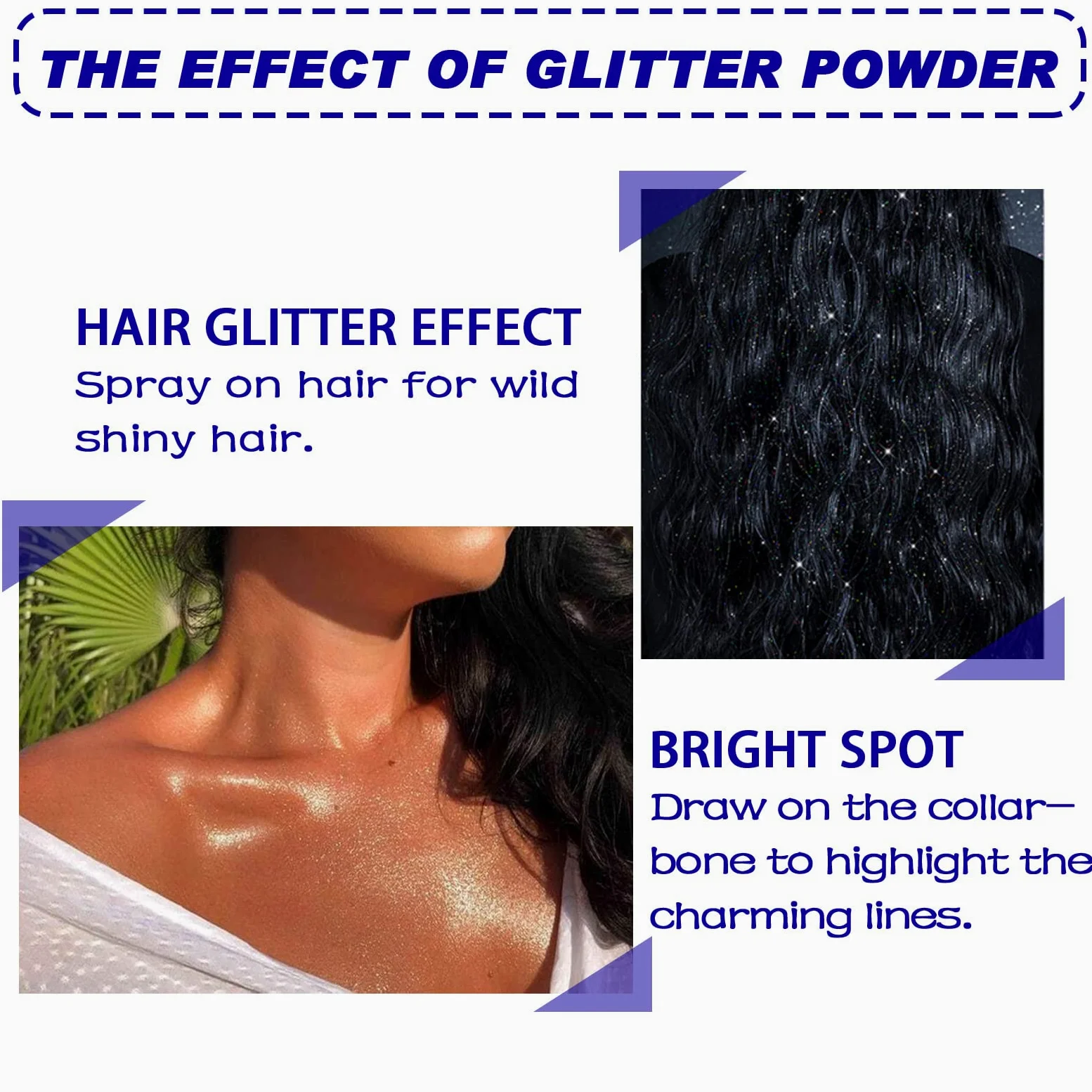 Spray glitterato per capelli e corpo, spray glitterato per corpo e capelli - spray scintillante tutto in uno per feste, kit atomizzatore glitterato per festival con glitter argento (8 bottiglie)