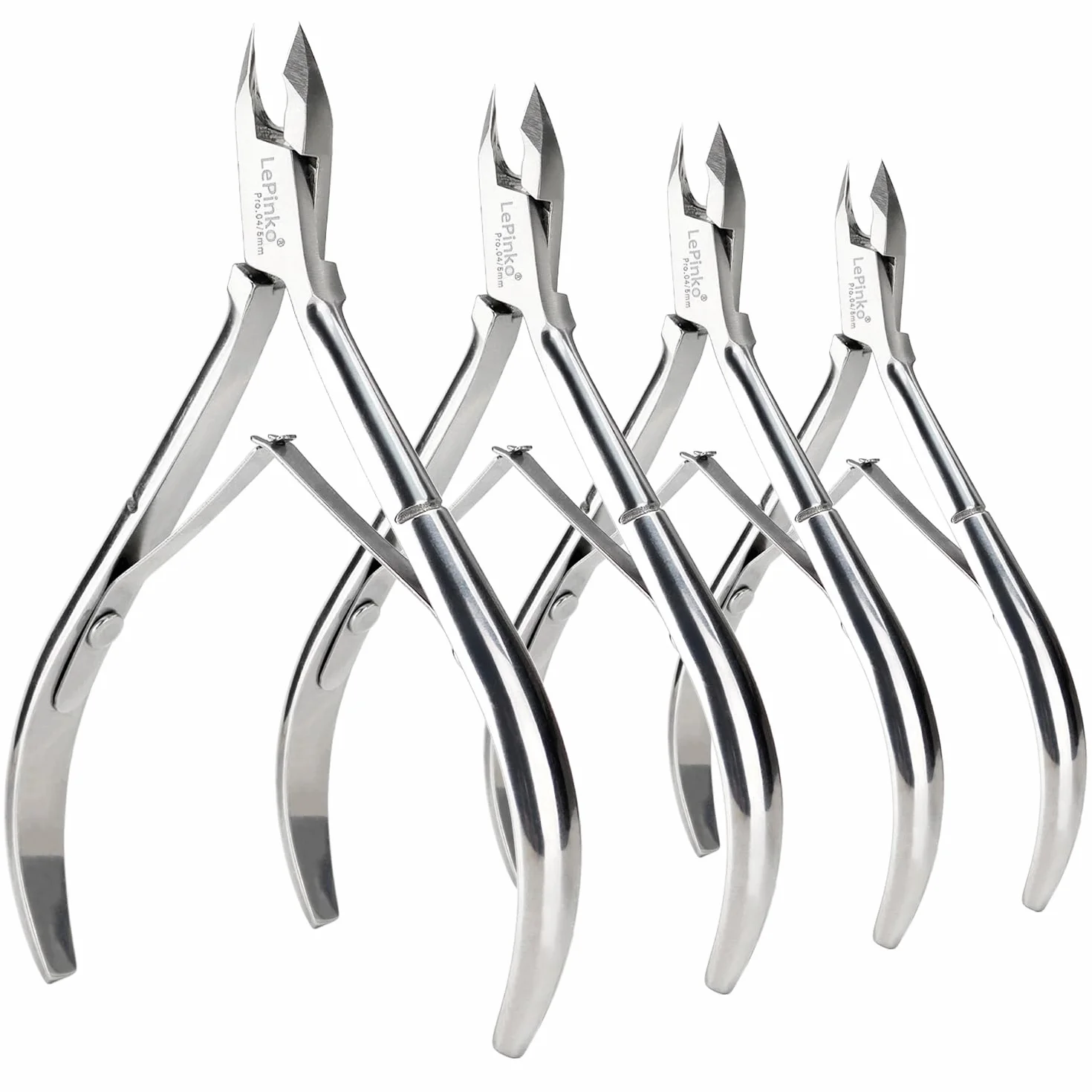 Tronchesino per cuticole in acciaio inox, confezione da 4, per manicure e pedicure
