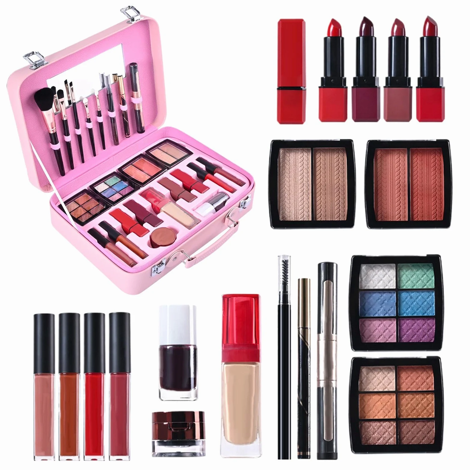 Kit Di Trucco Per Le Ragazze Rossetto Impermeabile Cosmetico | Set Di Trucco Portatile Per I Principianti Per Il Makeup Ragazze Adolescenti Donna Madre Nonna Compleanno E Performance Sul