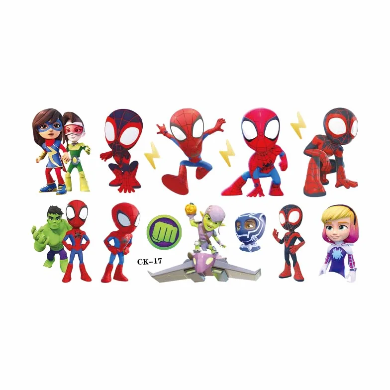 Amazing Friends - 100 tatuaggi temporanei per bambini, motivo: Spidey e i suoi super amici, 6 fogli