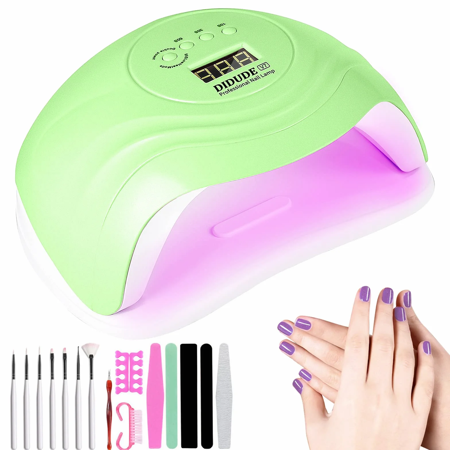 Lampada LED Unghie UV Professionale,168W Asciuga Unghie con Sensore Di Avvio Automatico,Display LCD e 4 Timer (10/30/60/99s),Per Manicure/Pedicure Lampada Asciuga Smalto Semipermanente