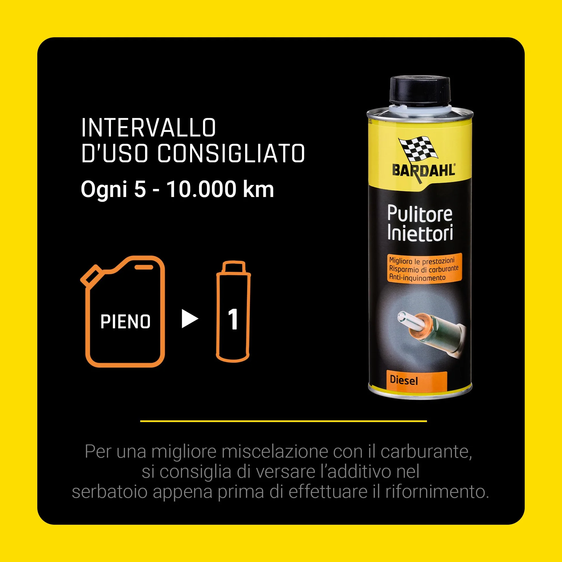 Bardahl Additivo Pulitore Iniettori Diesel 500 ml