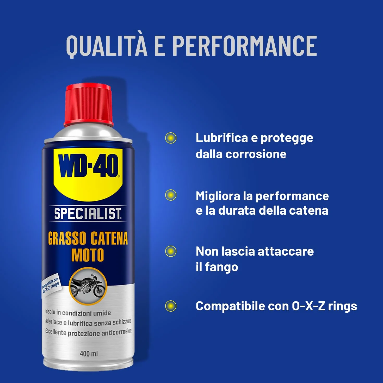 WD-40 Specialist Grasso Catena Moto Spray 400ml Lubrifica Antiruggine O X Z Rings