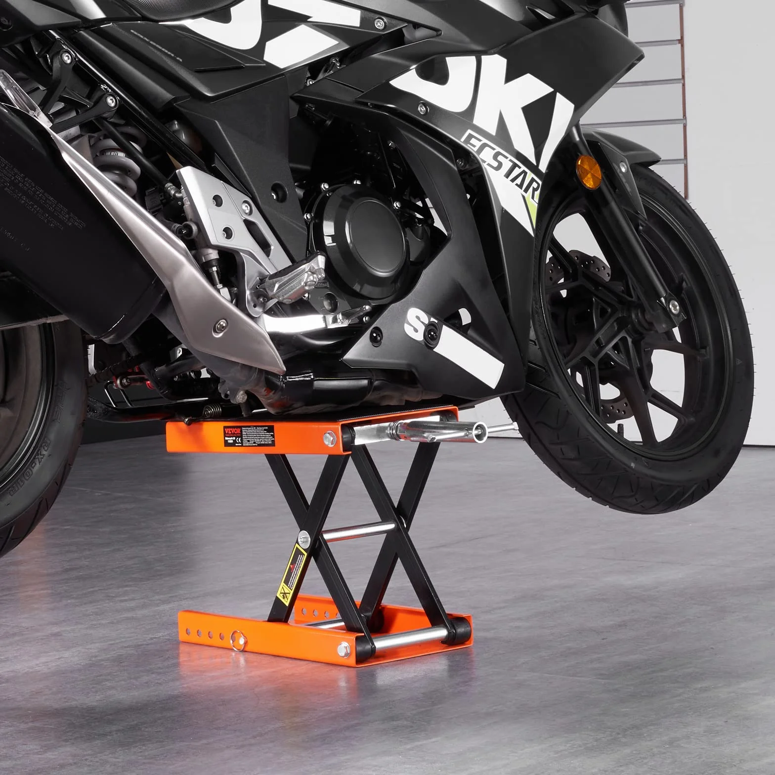 VEVOR Sollevatore Idraulico Moto da Officina 500kg Altezza Regolabile 9,5-35cm Piattaforma 36,5x22,2cm