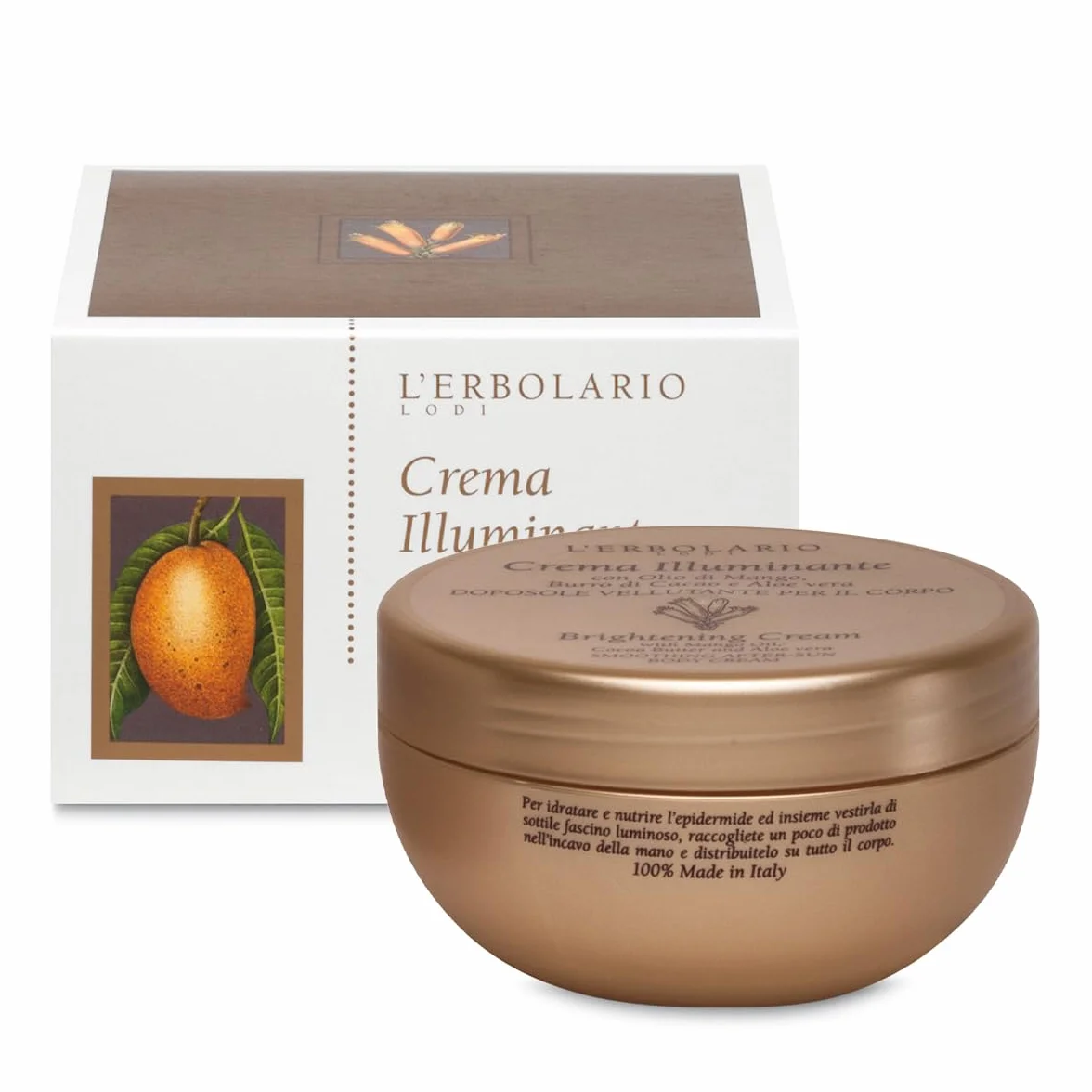 L'Erbolario Crema Illuminante Doposole - Idratante e Nutriente con Aloe Vera e Oli Naturali - Per Tutti i Tipi di Pelle - Made in Italy - 200 ml