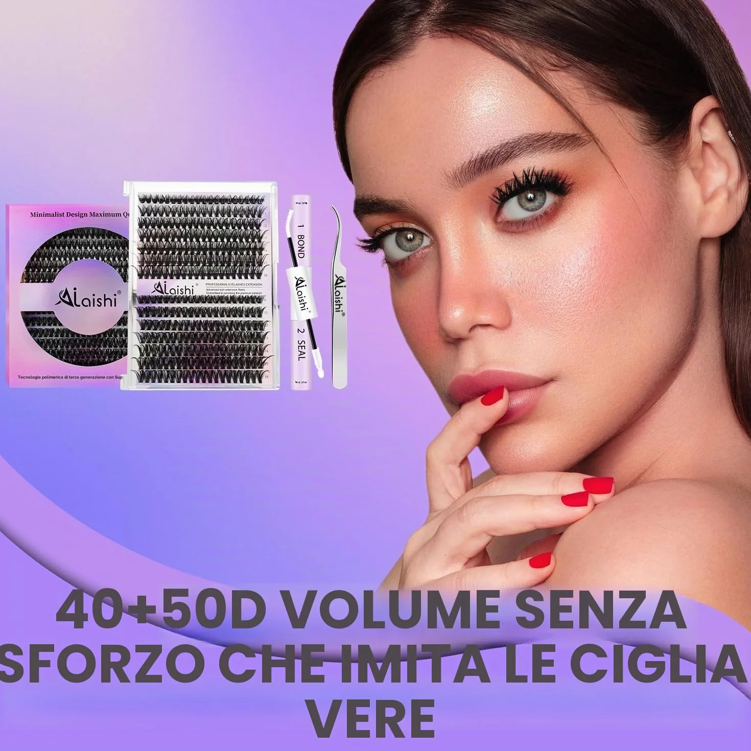 Ciuffetti Ciglia Finte Kit 280 Extension 9-16mm 40D+50D Lash Cluster z Bond and Seal Pinzette