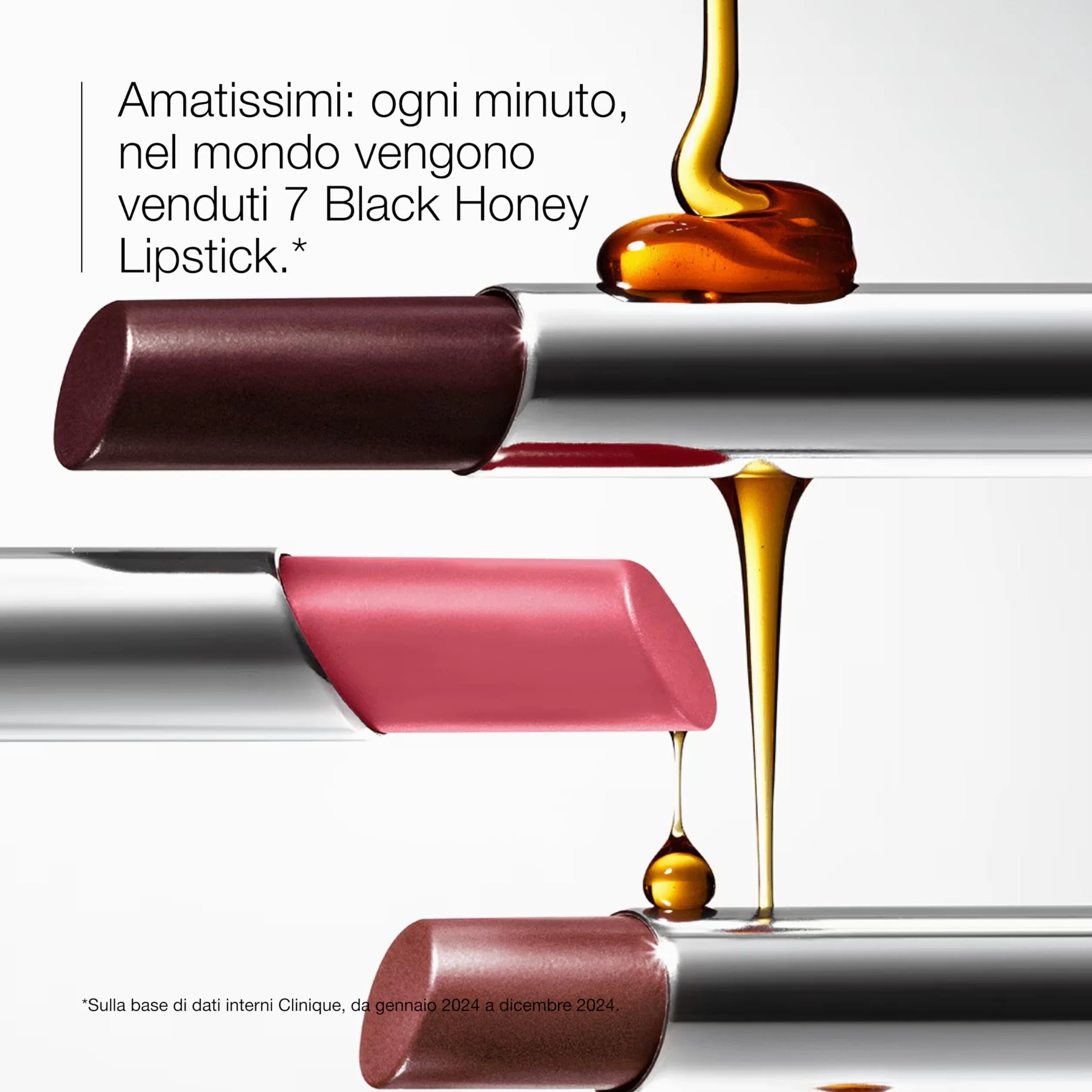 Clinique Almost Lipstick Balsamo Labbra Black Honey Pink Honey Nude Honey Rossetto Trasparente Modulabile Idratante Luminoso
