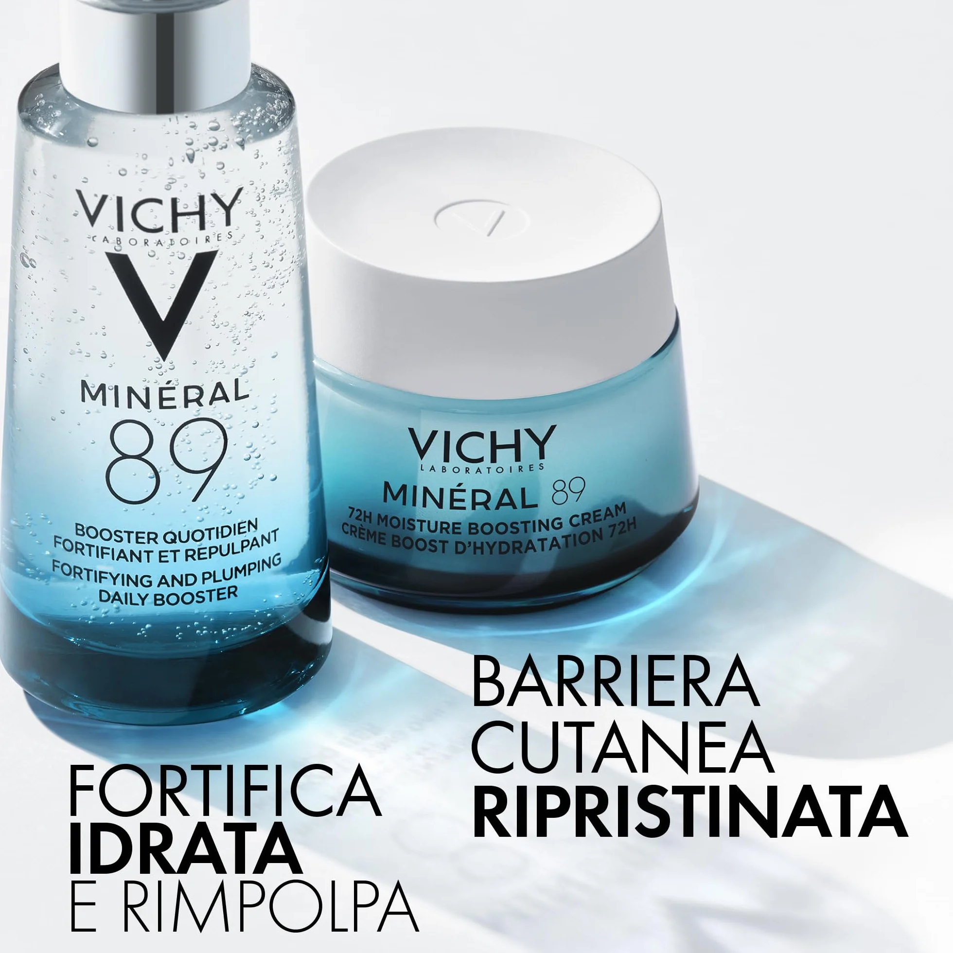Crema Leggera Idratante Mineral 89 50ml con Acido Ialuronico e Squalene per Pelle Luminosa e Levigata fino a 72 Ore