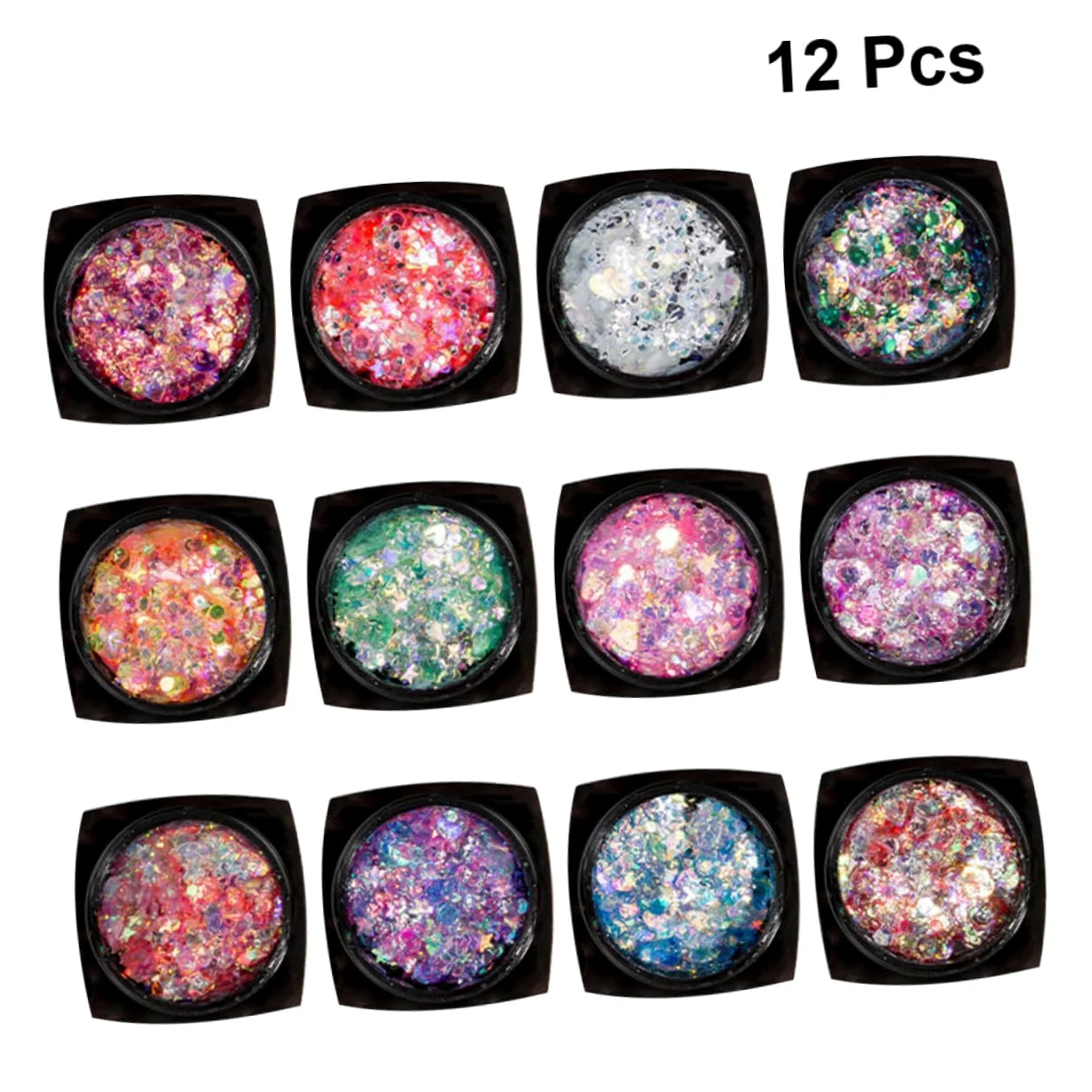 Set Da 2 Pezzi Per Il Trucco Con Paillettes 12 Colori Gel Per Il Corpo Con Paillettes Glitter Per Il Trucco Degli Occhi Unghie Lucentezza Duratura