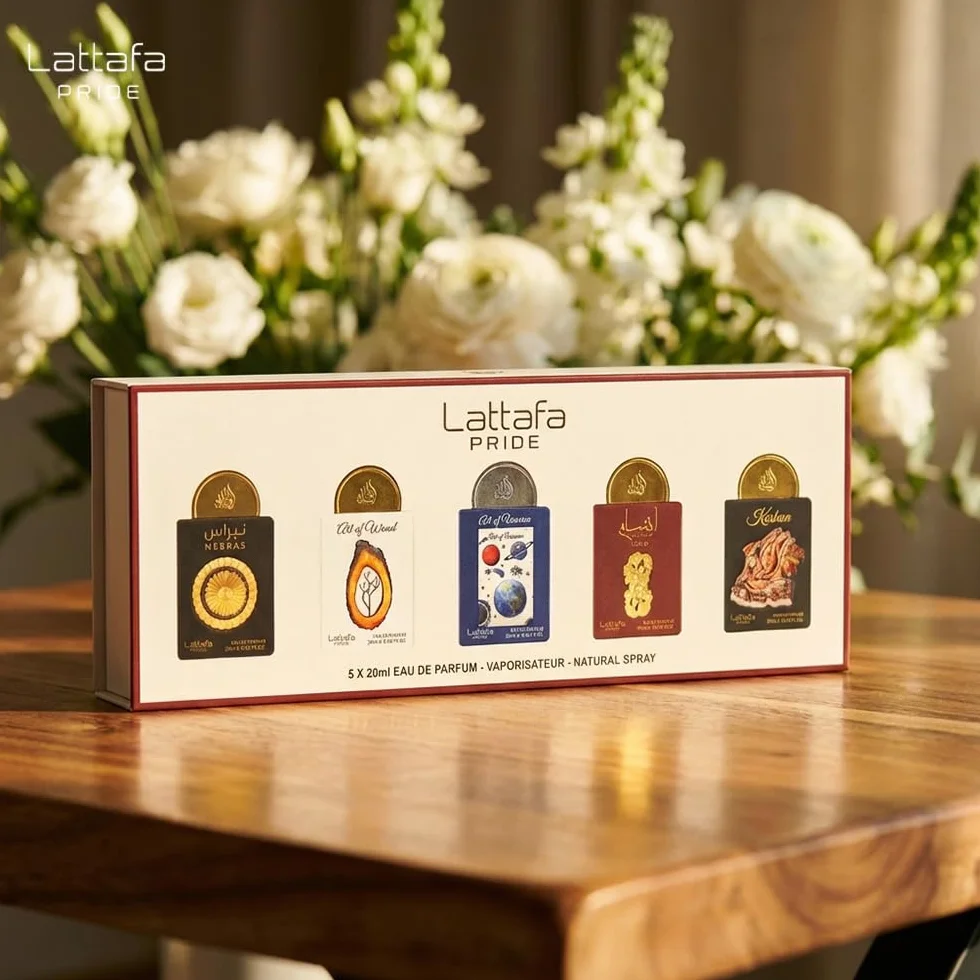 Lattafa Pride Eau de Parfum Set Regalo Collezione No.3 (5 x 20ml) | Set Regalo di Profumi di Lusso per Uomini e Donne | Fragranze Arabe a Lunga Durata | Mini Spray da Viaggio